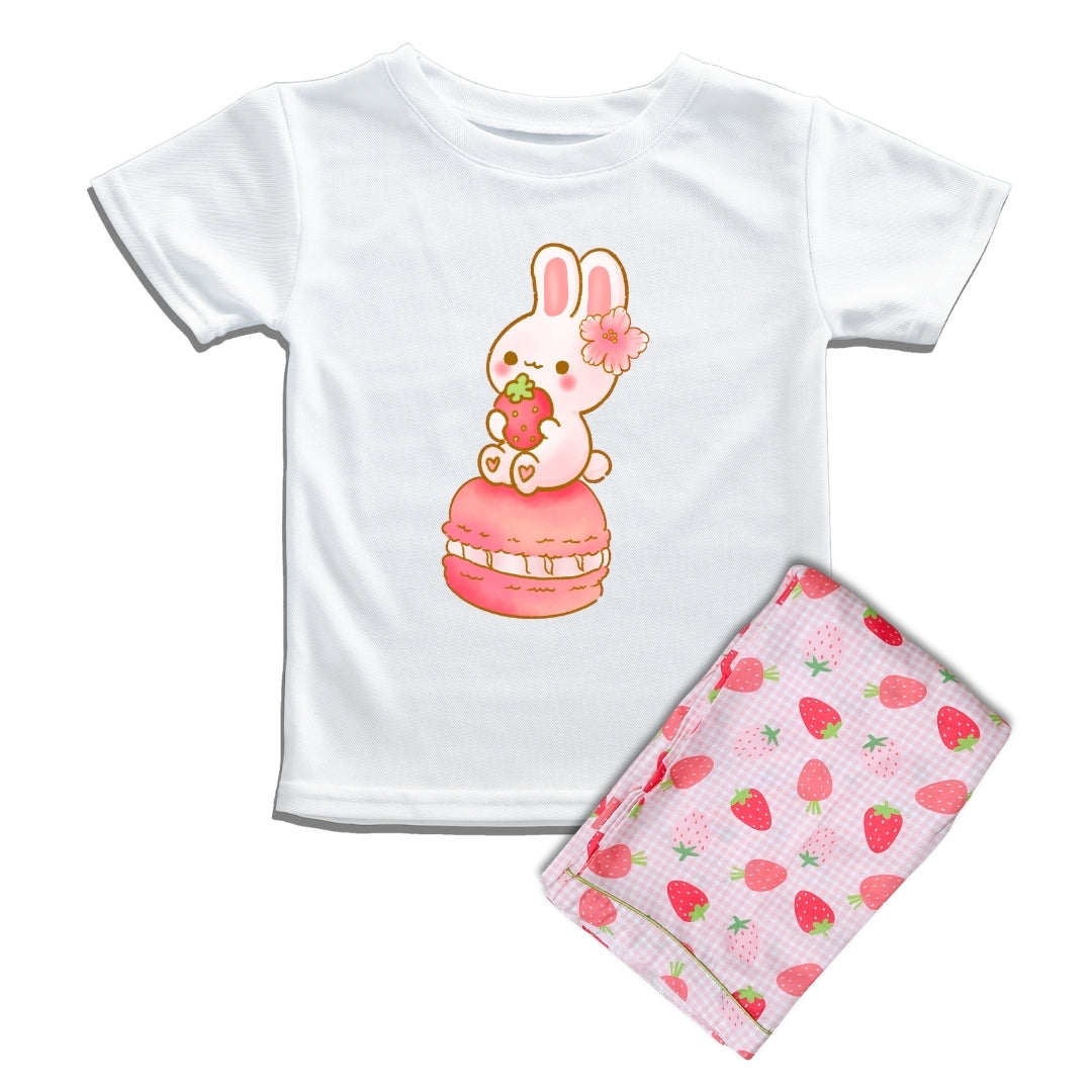 Strawberry Sweetheart T-shirt Pj Set - Oversized Tshirt with Pj Combo