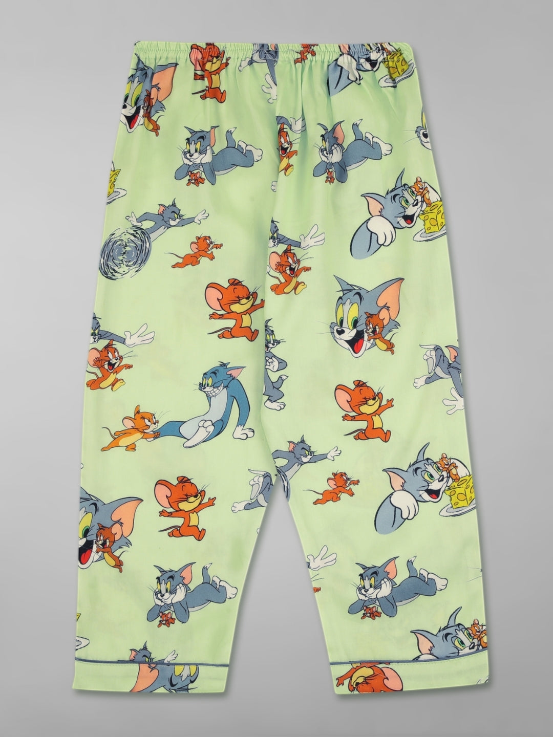 Tom & Jerry Kids Button Down Pj Set - Pure Cotton Pj Set with Notched Collar