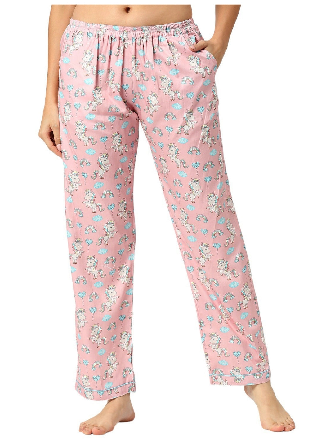 Unicorn Utopia Button Down Pj Set - Pure Cotton Pj Set with Notched Collar