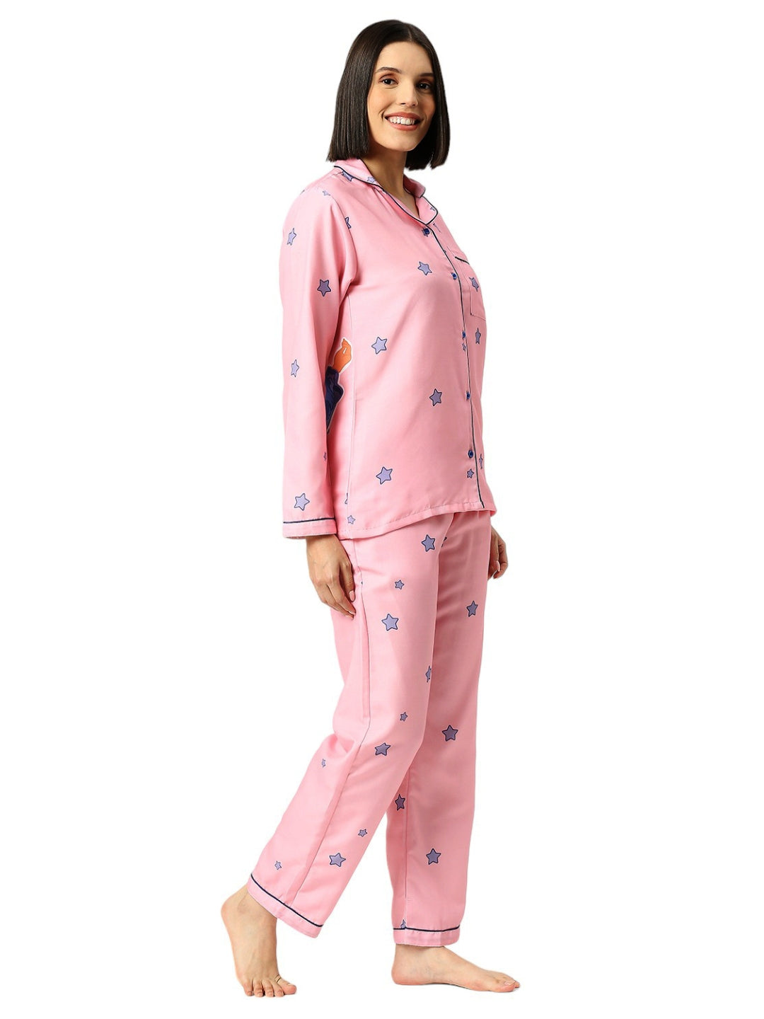 Weekend Waiting Button Down Pj Set - Cotton Rayon Pj Set with Notched Collar