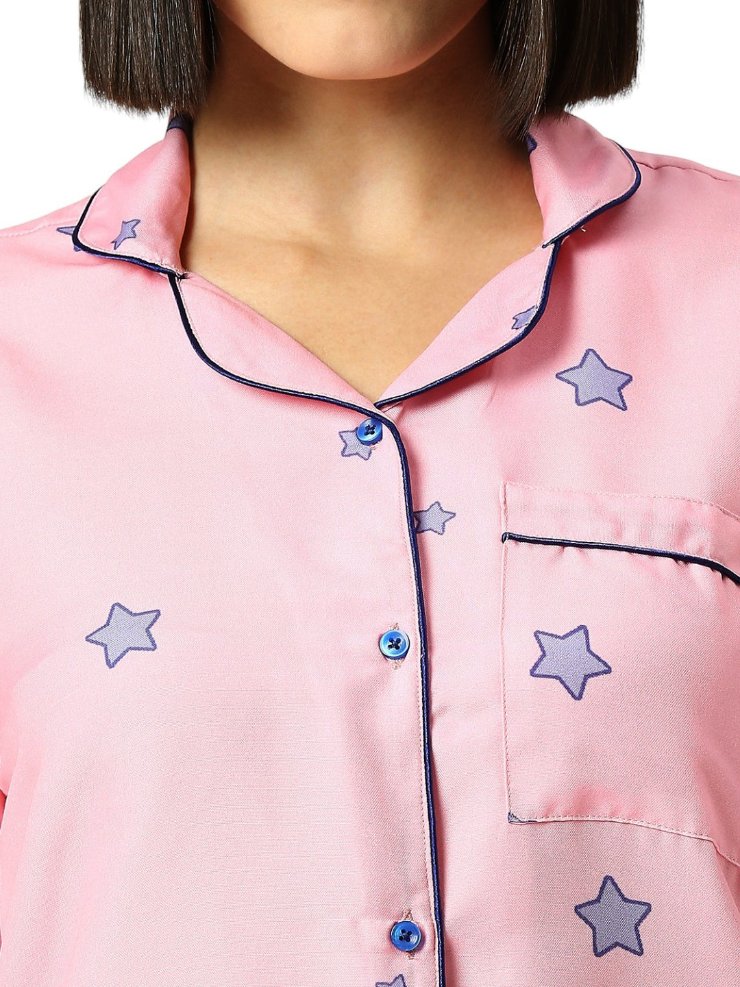 Weekend Waiting Button Down Pj Set - Cotton Rayon Pj Set with Notched Collar