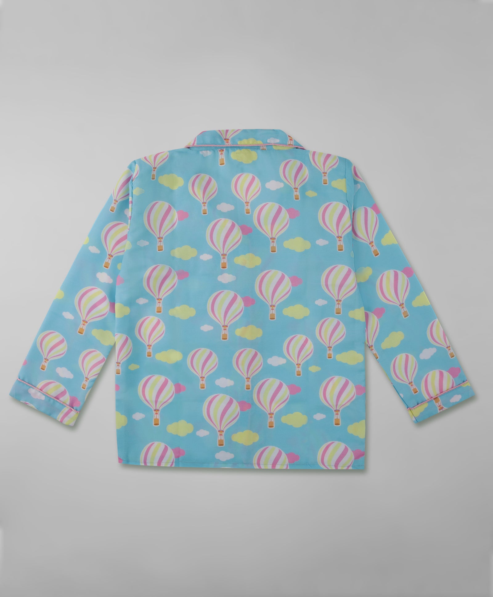 Hot Air Balloon Kids Pj Set - Cotton Rayon Pj Set with Notched Collar