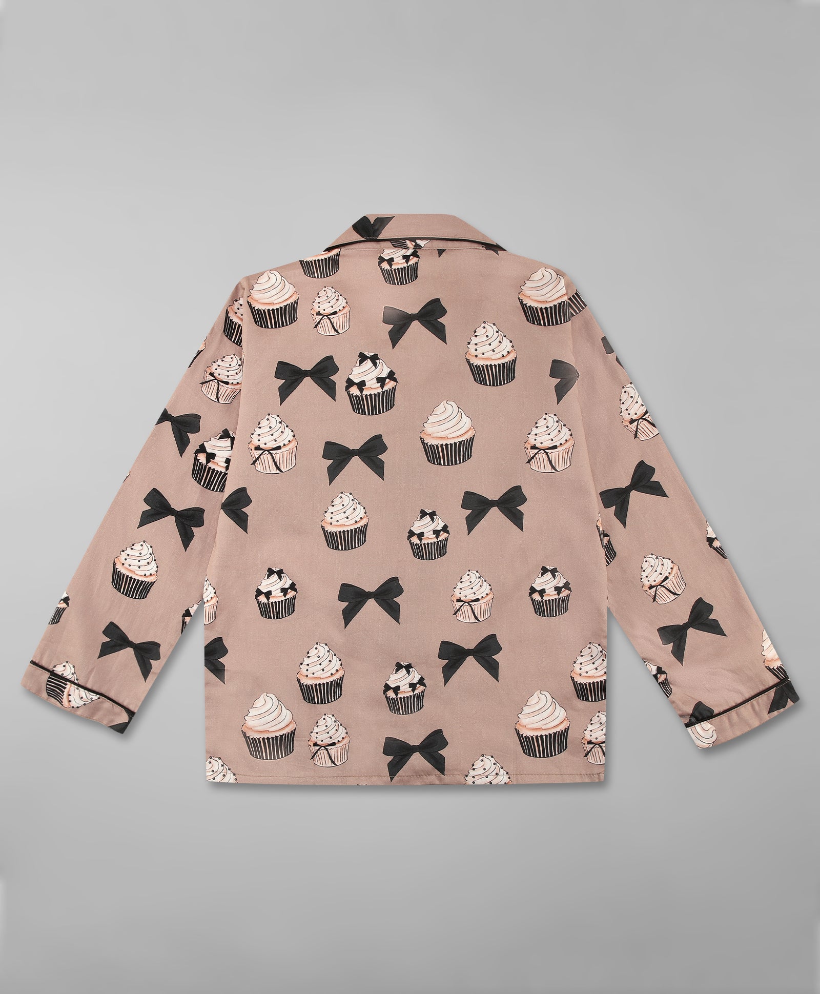 Cup Cake Kids Button Down Pj Set - Pure Cotton Pj Set with Notched Collar