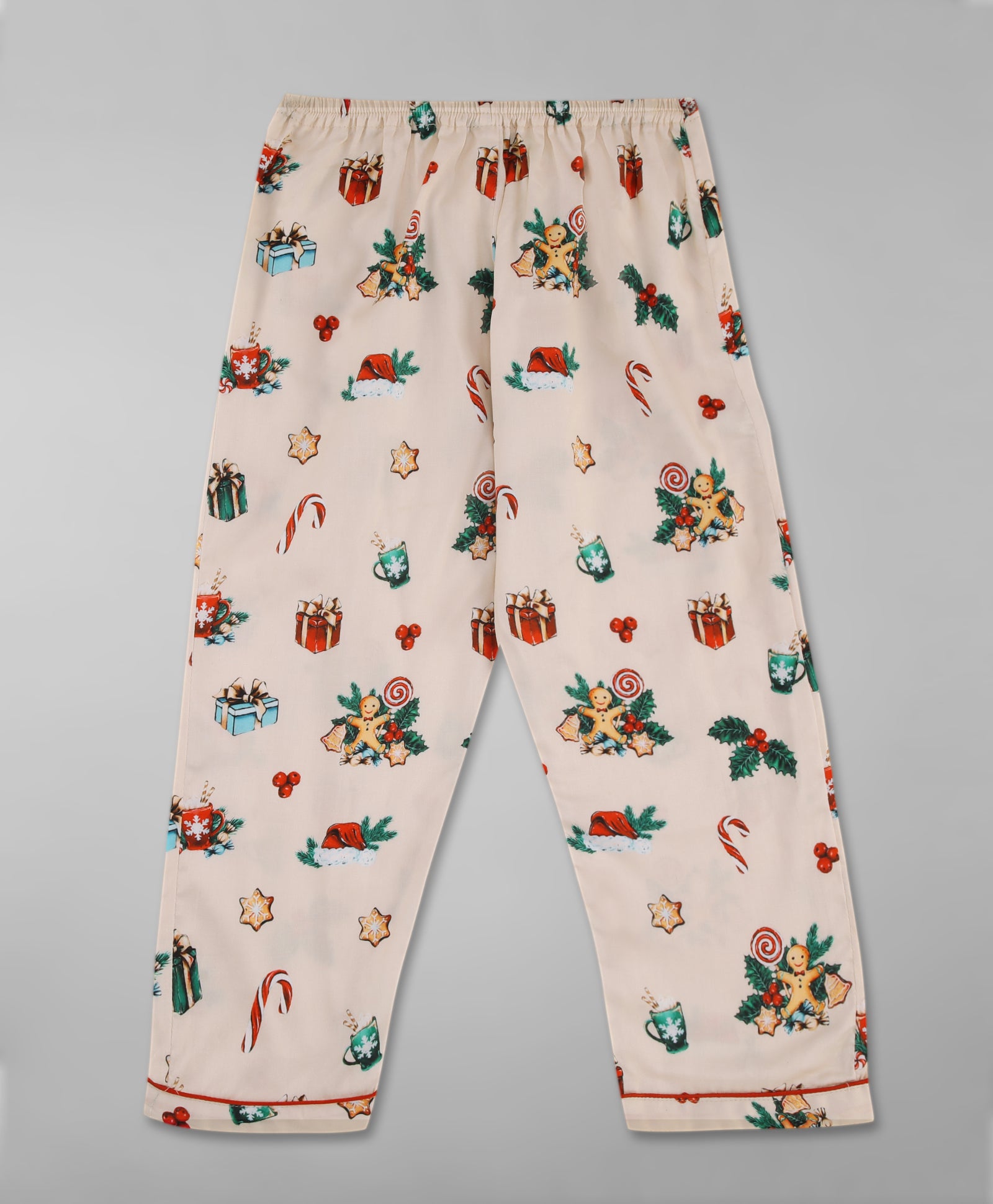Christmas Cheers Kids Button Down Pj Set - Pure Cotton Pj Set with Notched Collar