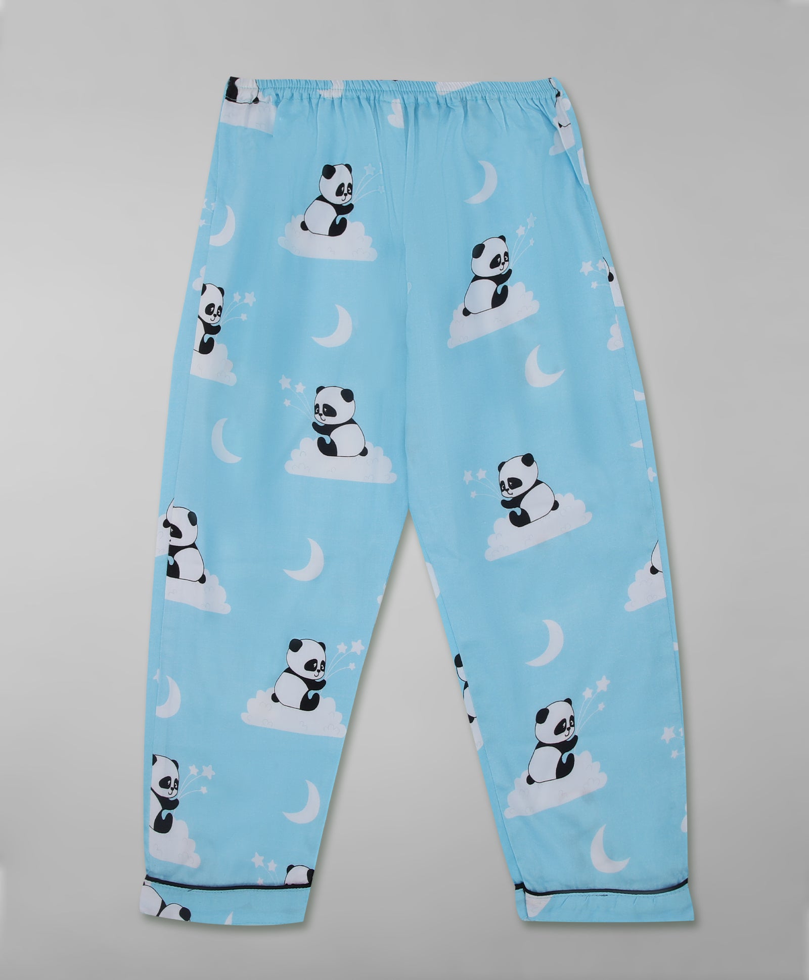 Dreaming Panda Kids Button Down Pj Set - Pure Cotton Pj Set with Notched Collar
