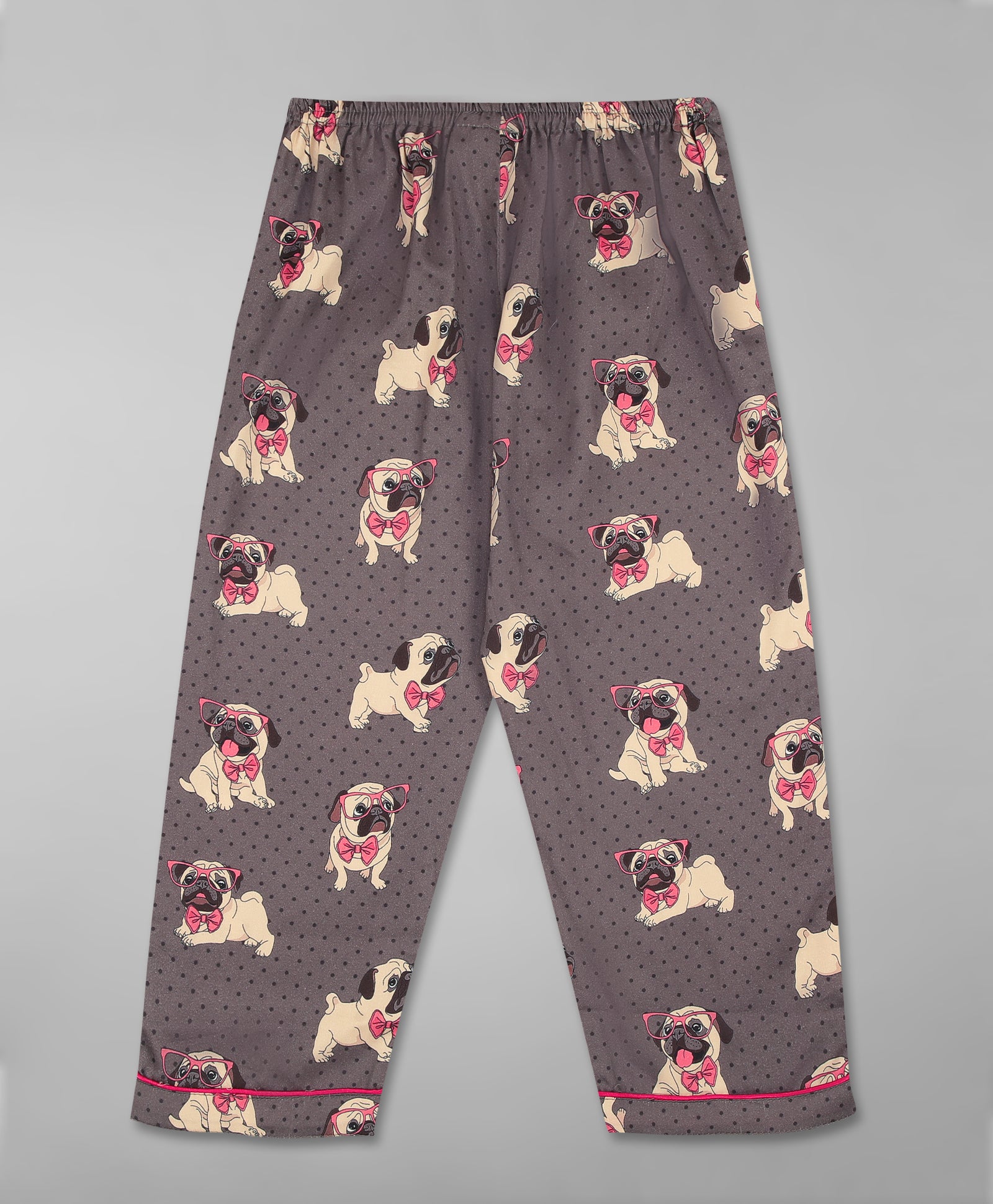 Pug Iife Kids Button Down Pj Set - Pure Cotton Pj Set with Notched Collar