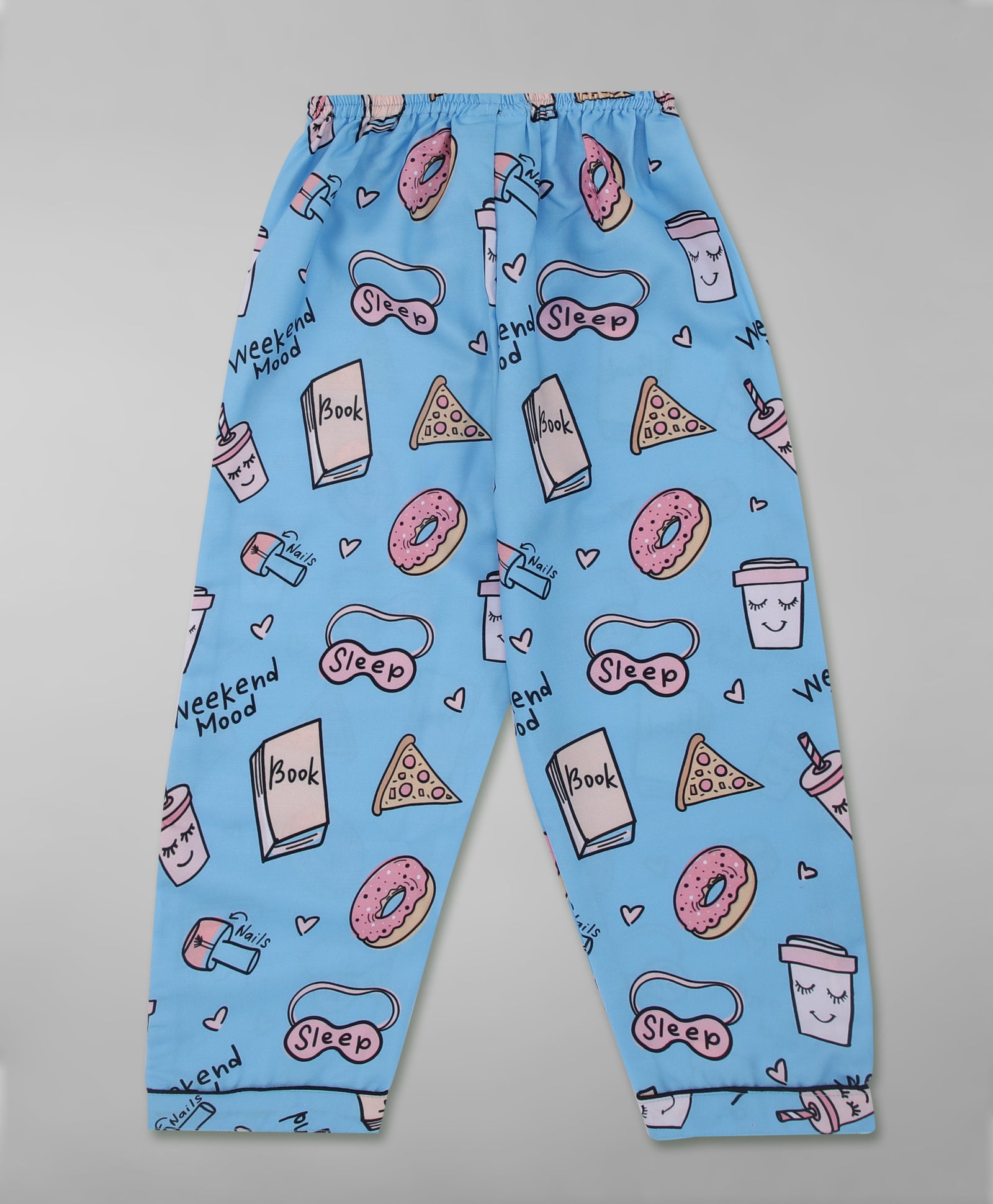 Weekend Mode Kids Pj Set - Cotton Rayon Pj Set with Notched Collar