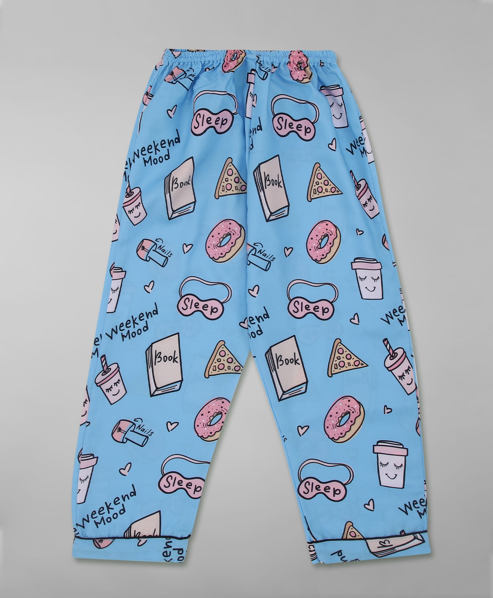 Weekend Mode Kids Pj Set - Cotton Rayon Pj Set with Notched Collar