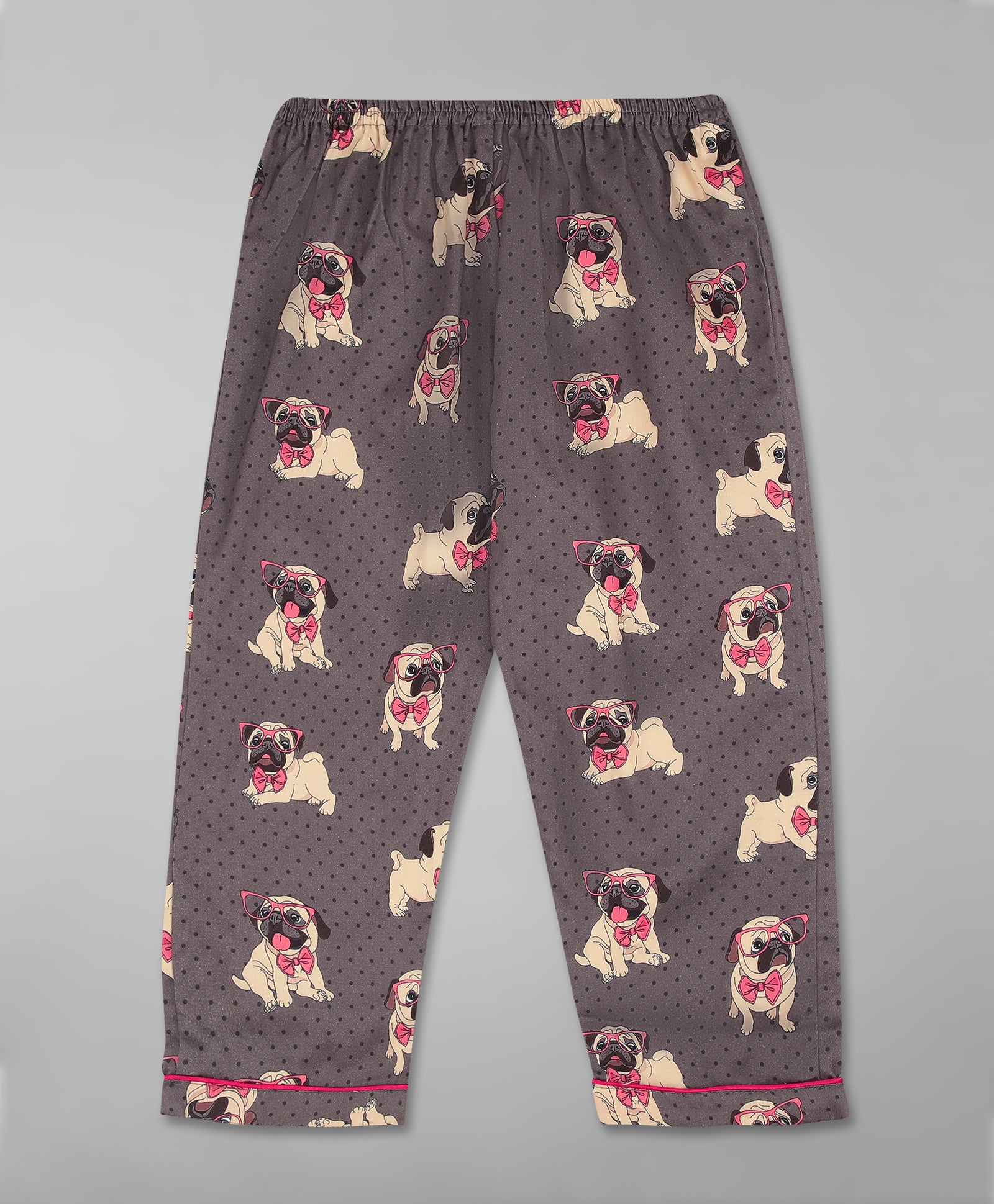 Pug Iife Kids Button Down Pj Set - Pure Cotton Pj Set with Notched Collar