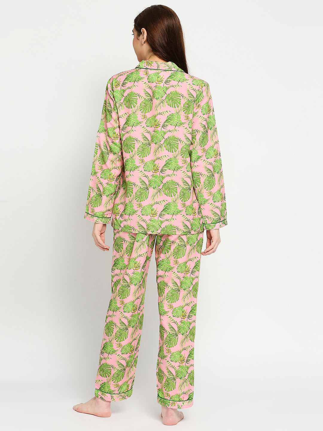 Exotica Button Down Pj Set - Cotton Rayon Pj Set with Notched Collar