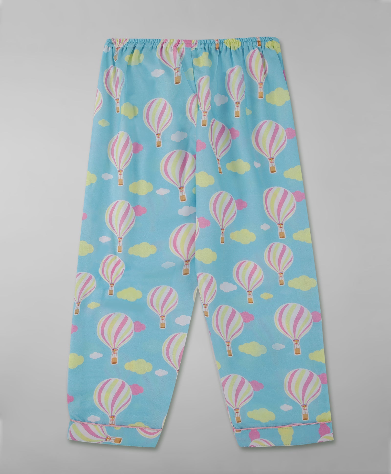 Hot Air Balloon Kids Pj Set - Cotton Rayon Pj Set with Notched Collar