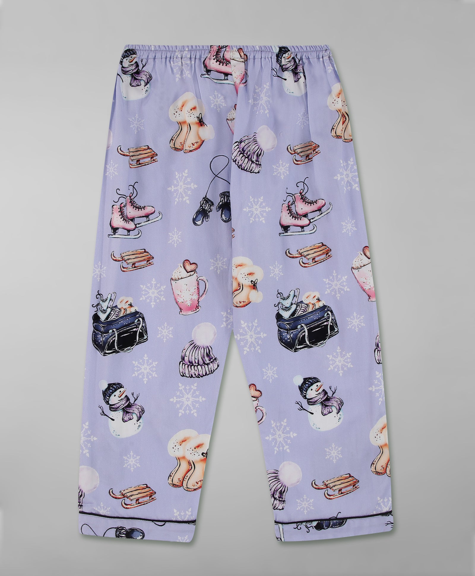 Cozy Winter Kids Button Down Pj Set - Pure Cotton Pj Set with Notched Collar