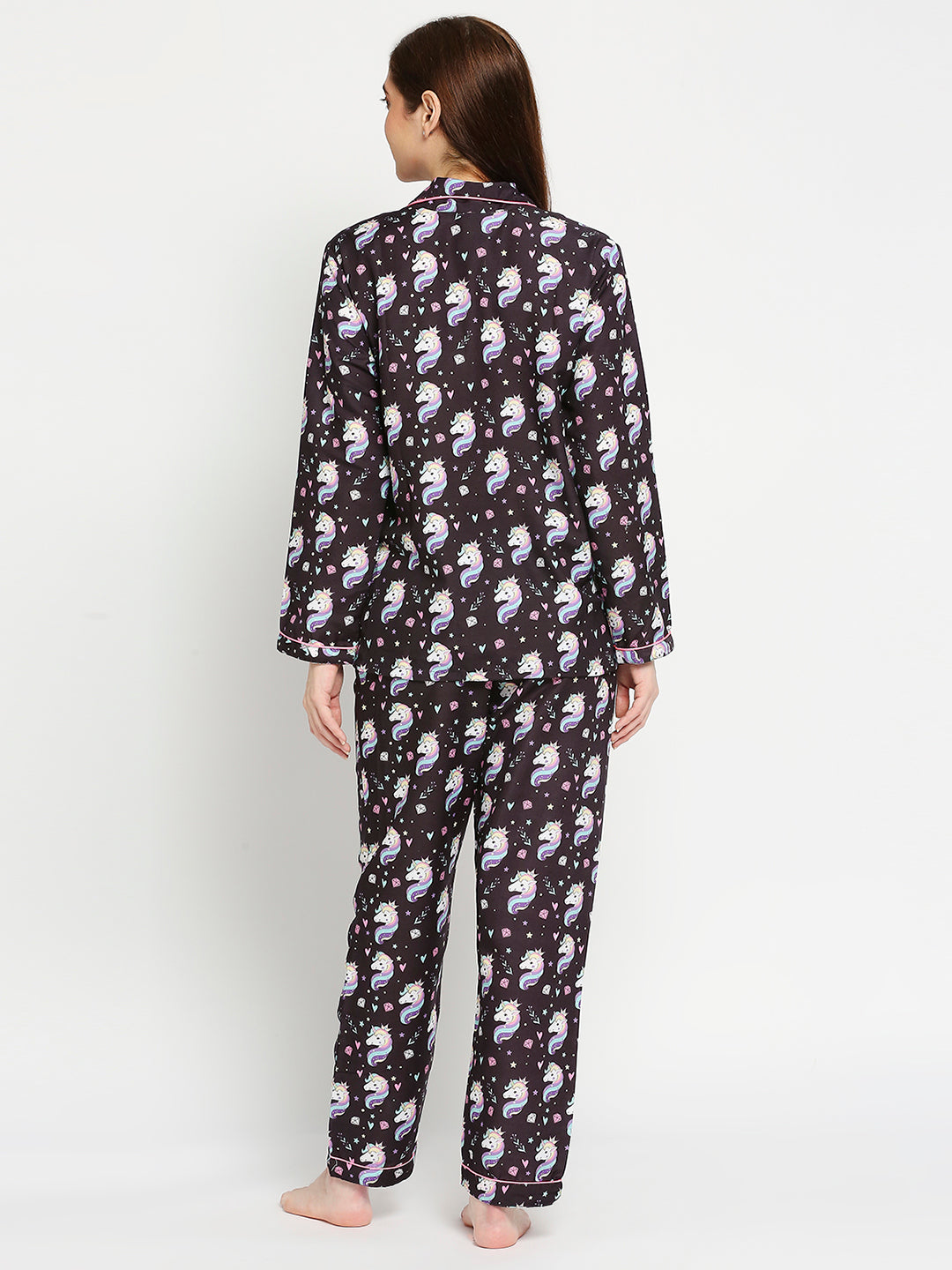 Be A Unicorn Button Down Pj Set - Cotton Rayon Pj Set with Notched Collar