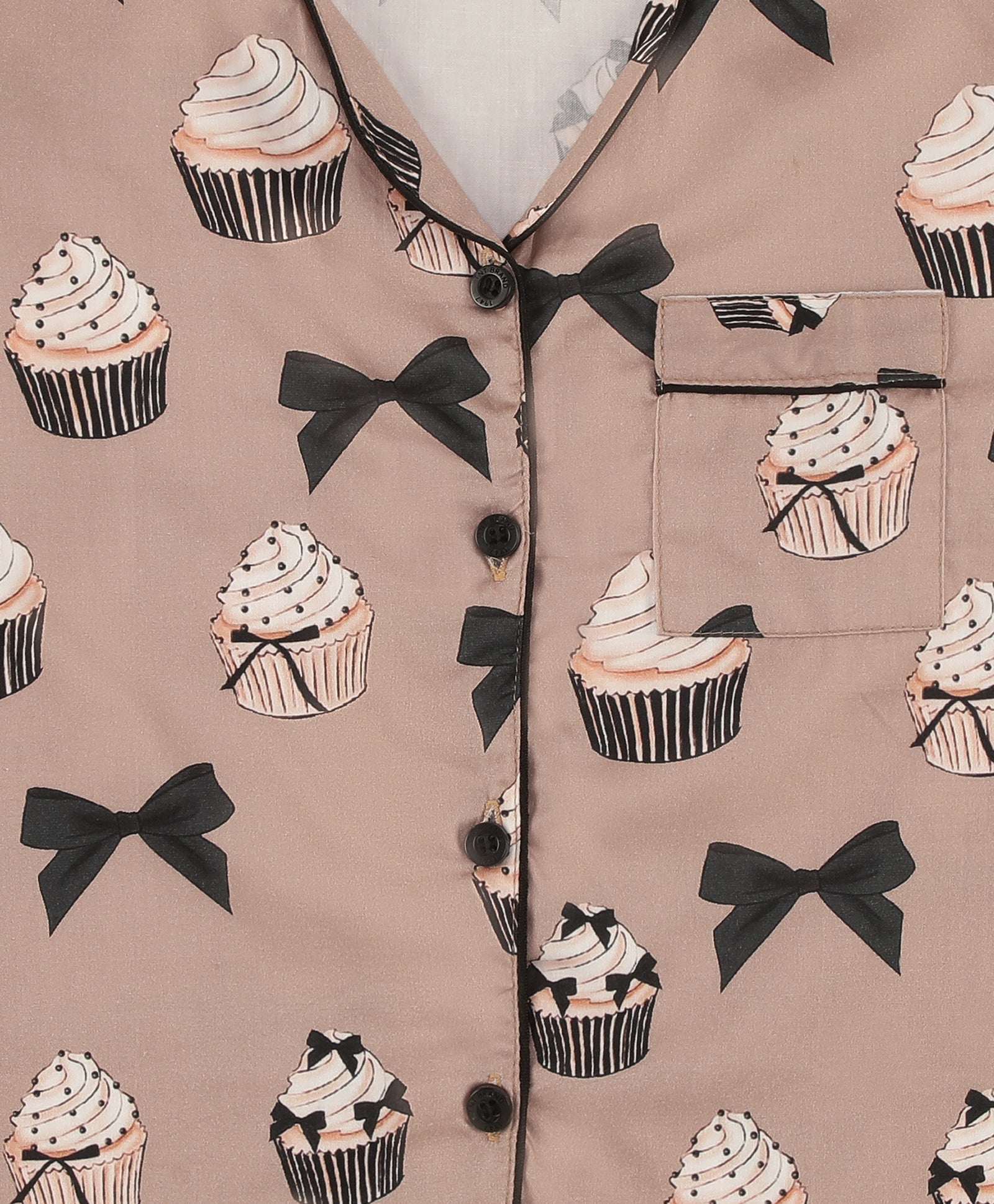 Cup Cake Kids Button Down Pj Set - Pure Cotton Pj Set with Notched Collar