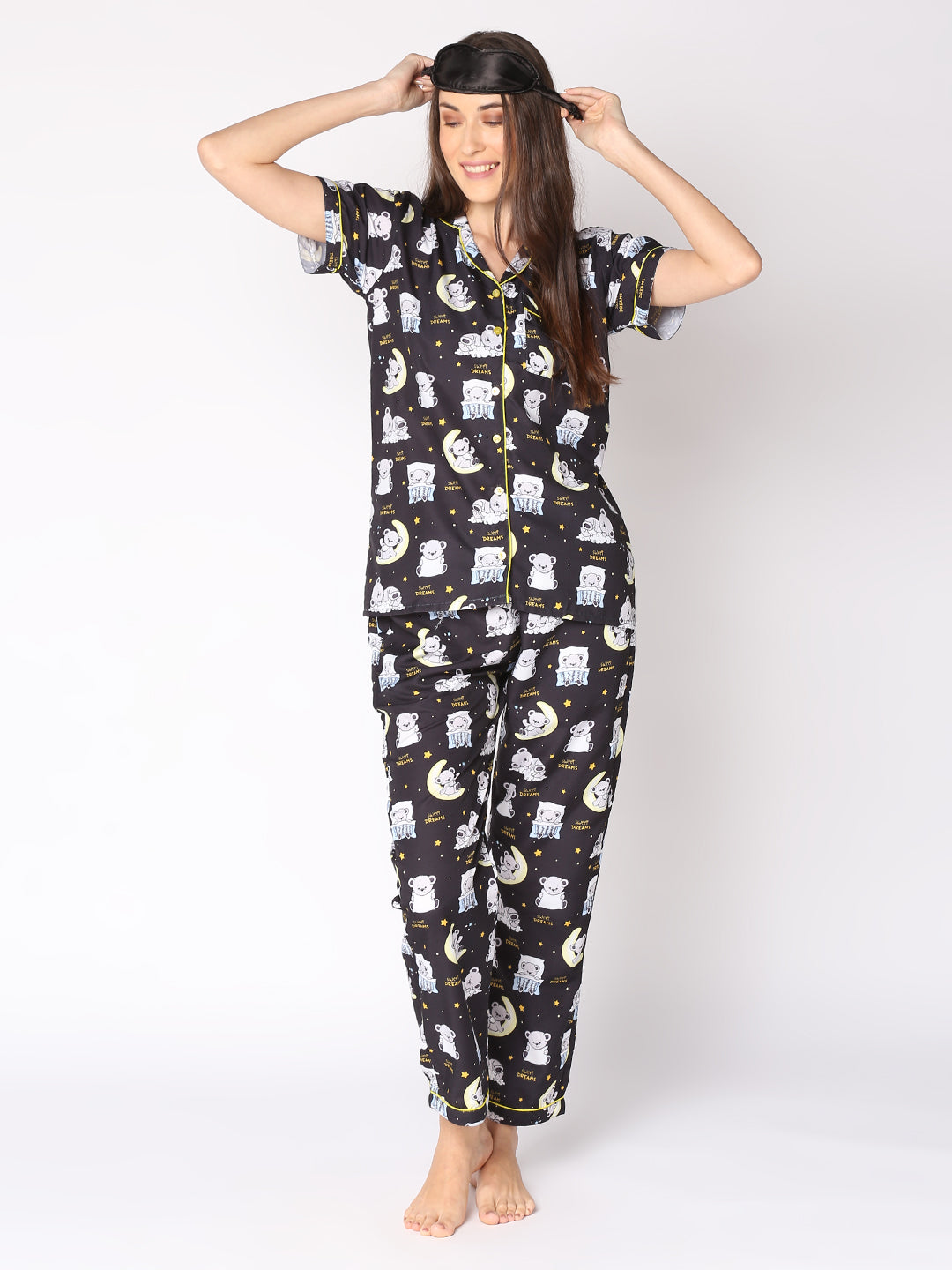 Sweet Dreams Button Down Pj Set - Cotton Rayon Pj Set with Notched Collar