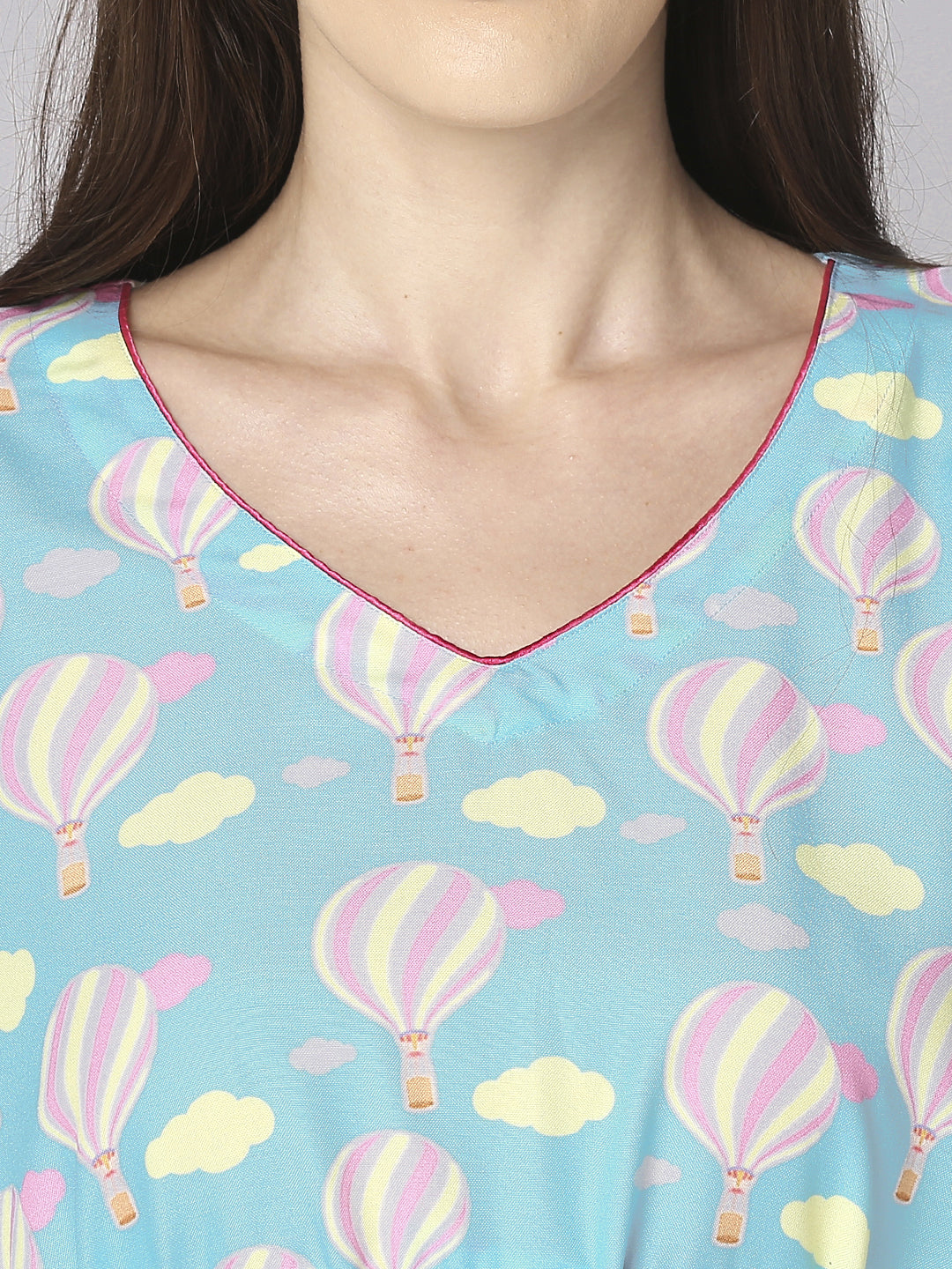 Hot Air Balloon Kaftan Pj Set - Cotton Rayon Pj Set in Kaftan Style