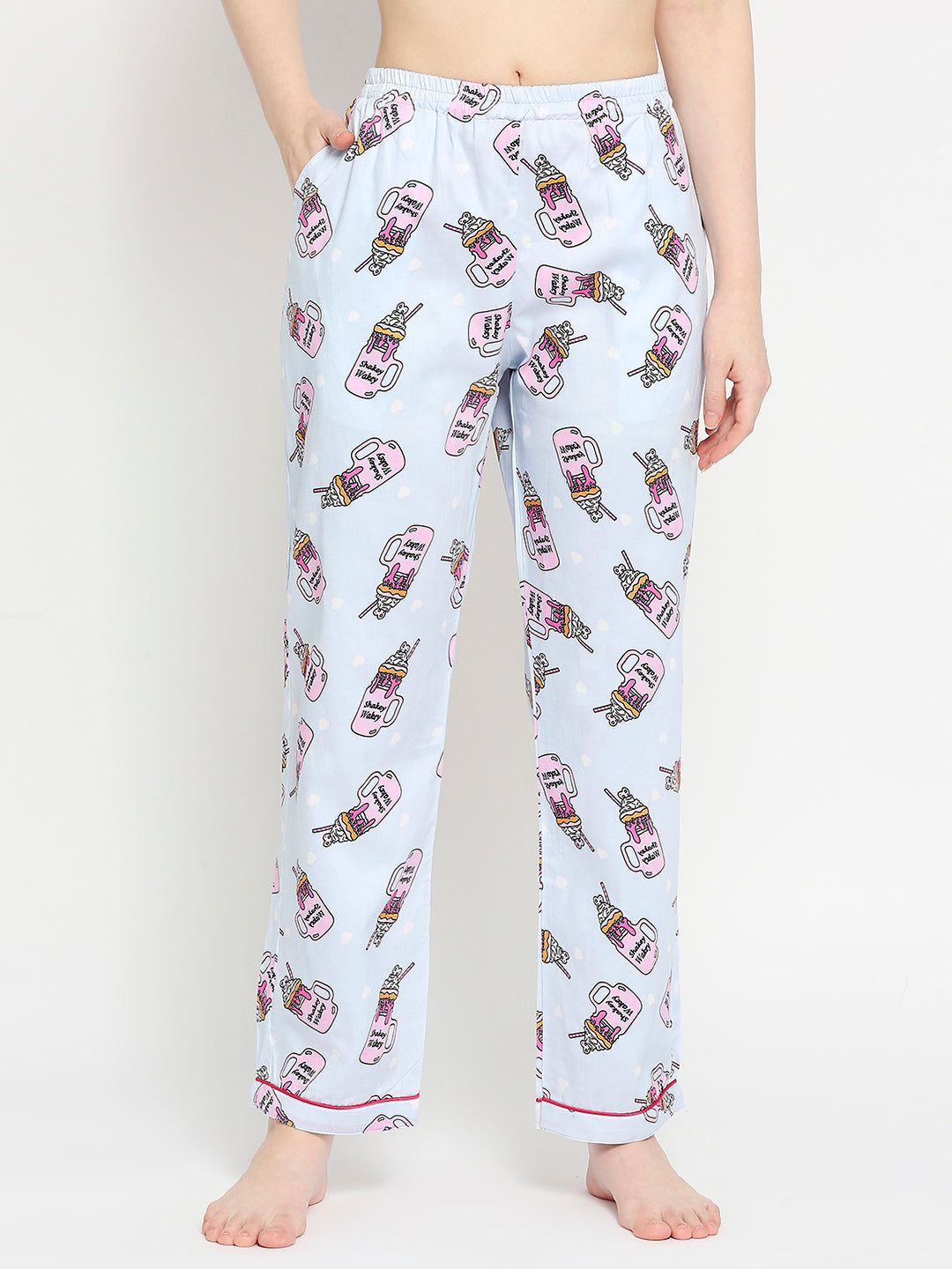 Shakey Wakey Button Down Pj Set - Pure Cotton Pj Set with Notched Collar