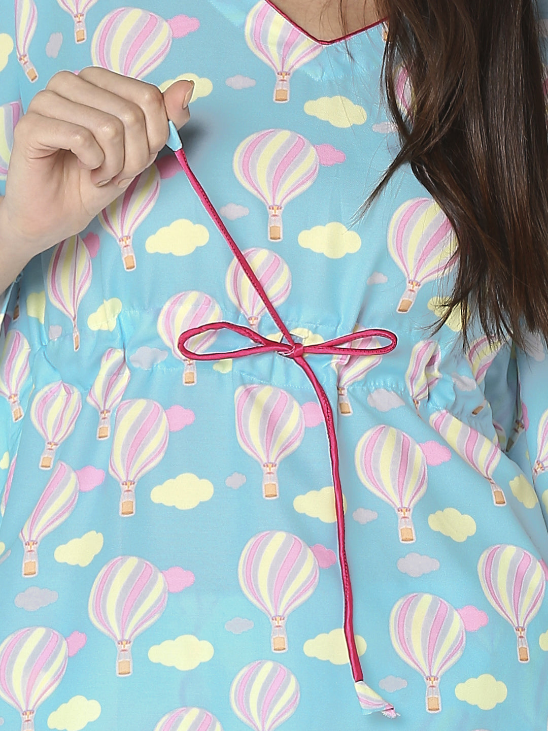Hot Air Balloon Kaftan Pj Set - Cotton Rayon Pj Set in Kaftan Style