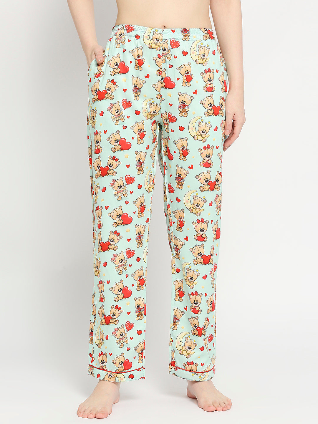 Loving Teddy Button Down Pj Set - Pure Cotton Pj Set with Notched Collar