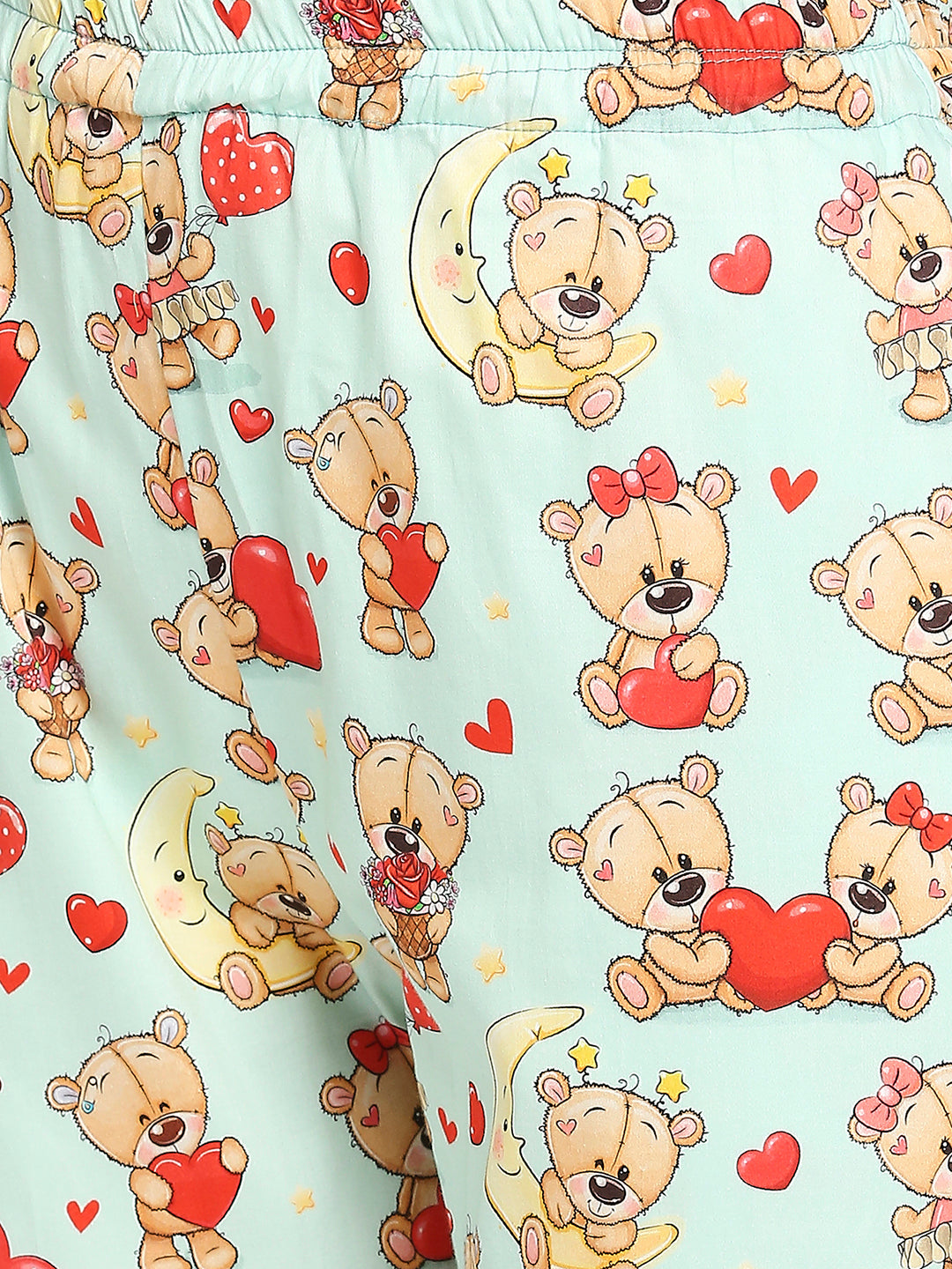 Loving Teddy Button Down Pj Set - Pure Cotton Pj Set with Notched Collar