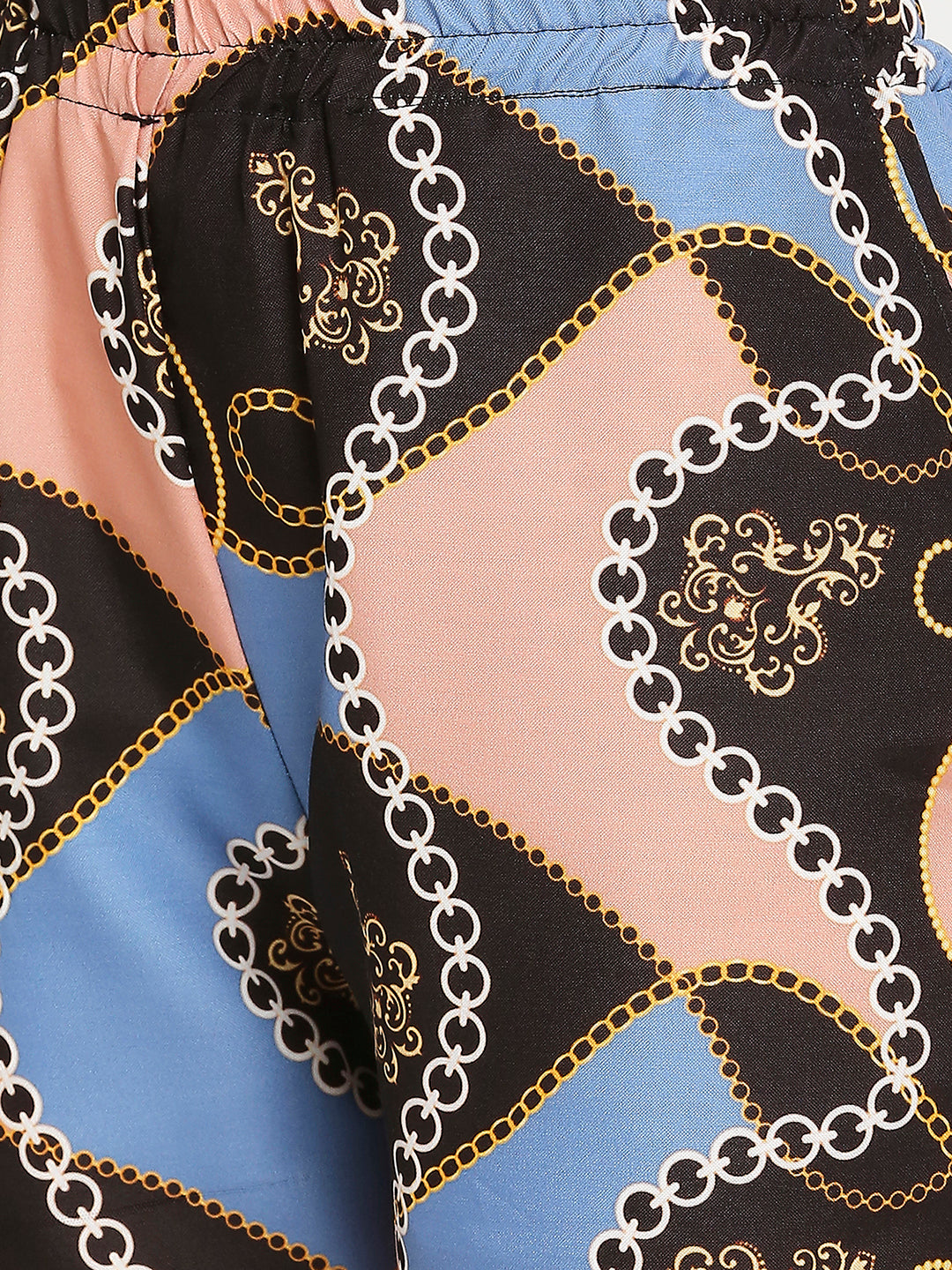 Gold Baroque Button Down Pj Set - Cotton Rayon Pj Set with Notched Collar