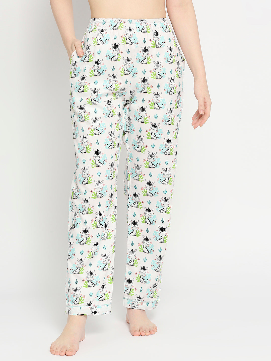 Baby Zee Maternity Pj Set - Pure Cotton Pj Set in Round Neck with 2 Invisible Zips for Feeding