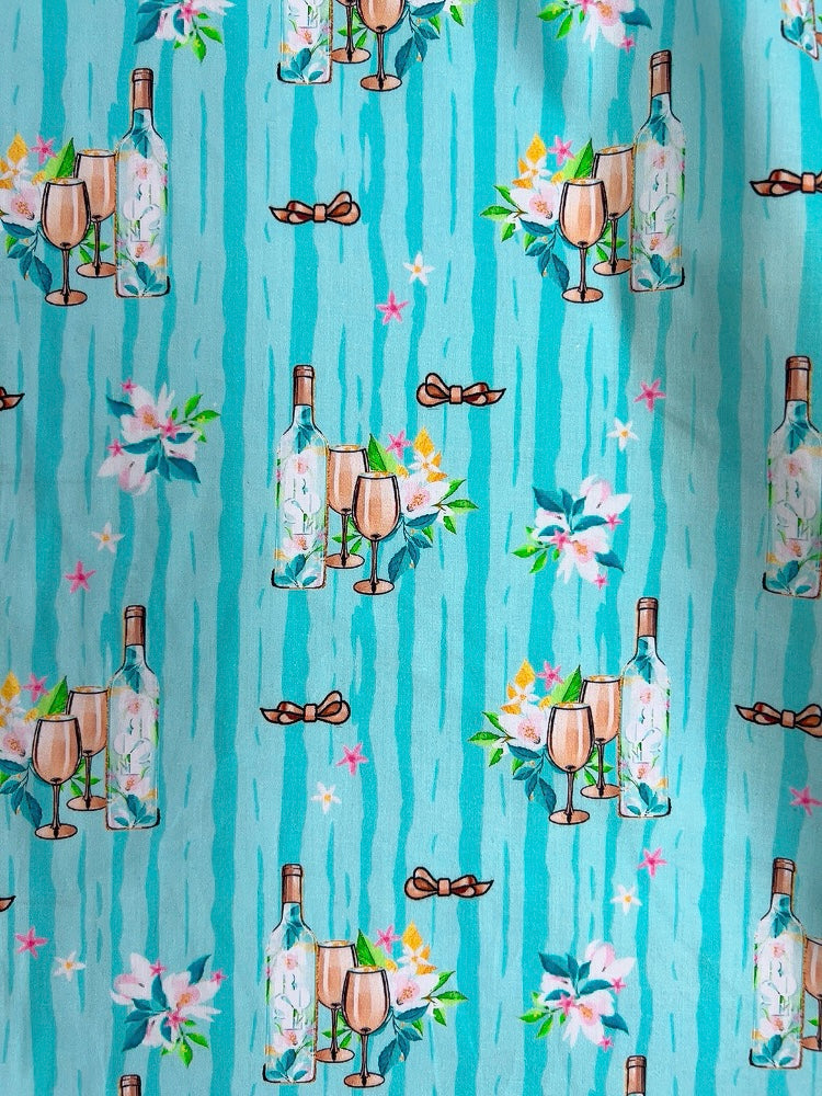 Bright Like Bubbly Maternity Kaftan Pj Set - Pure Cotton Pj Set in Kaftan Style with Single Invisible Zip for Feeding