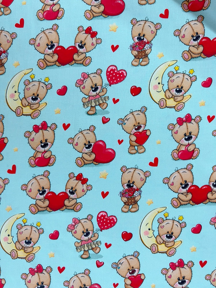 Loving Teddy Maternity Pj Set - Pure Cotton Pj Set in Round Neck with 2 Invisible Zips for Feeding