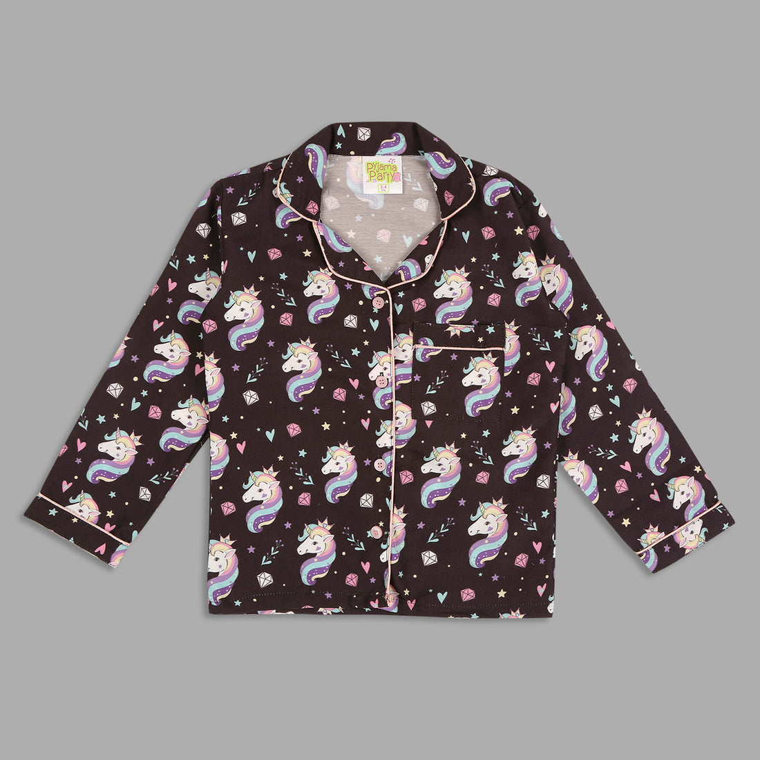 Be A Unicorn Kids Pj Set - Cotton Rayon Pj Set with Notched Collar