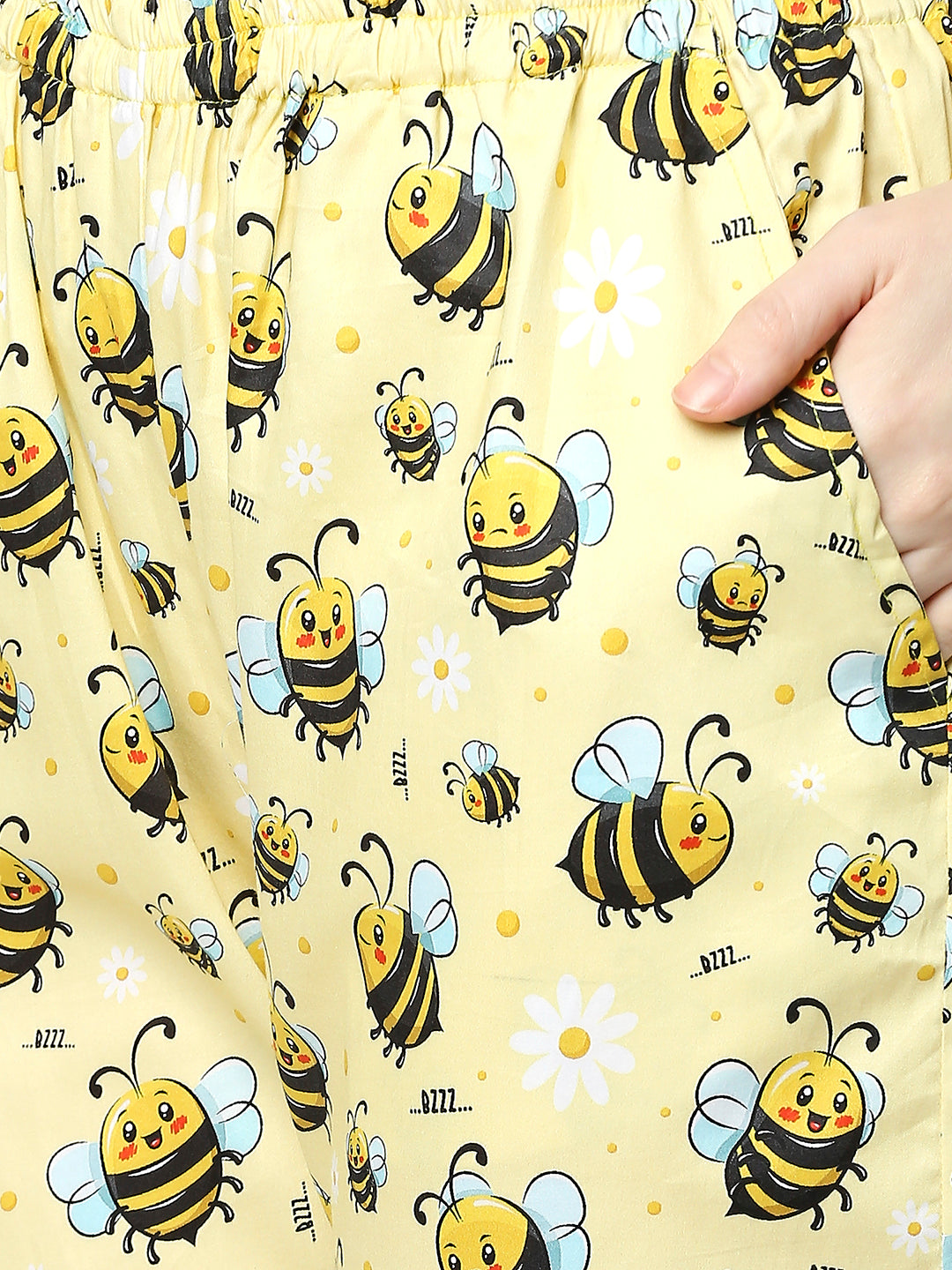 Bumblebee Button Down Pj Set - Pure Cotton Pj Set with Notched Collar