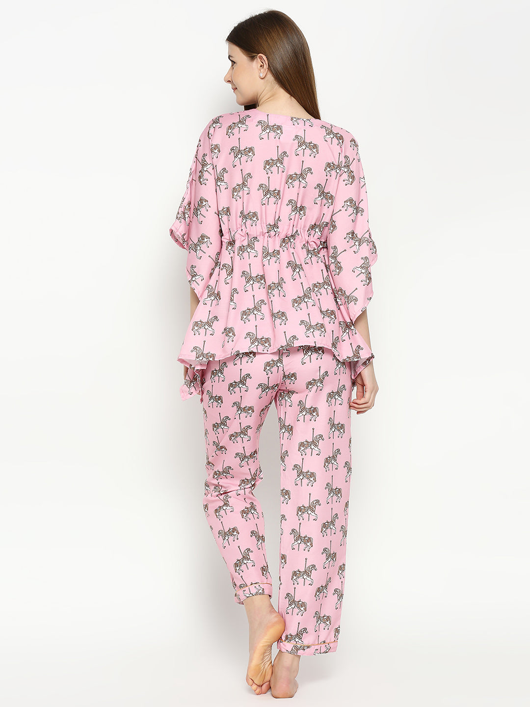 Royal Horse Kaftan Pj Set - Cotton Rayon Pj Set in Kaftan Style