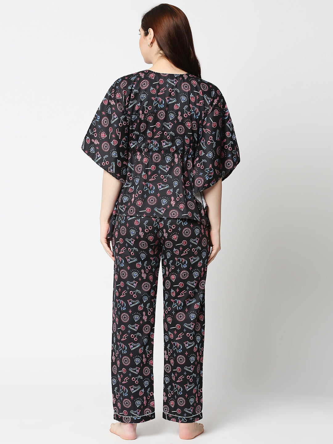 Neon Party Kaftan Pj Set - Pure Cotton Pj Set in Kaftan Style