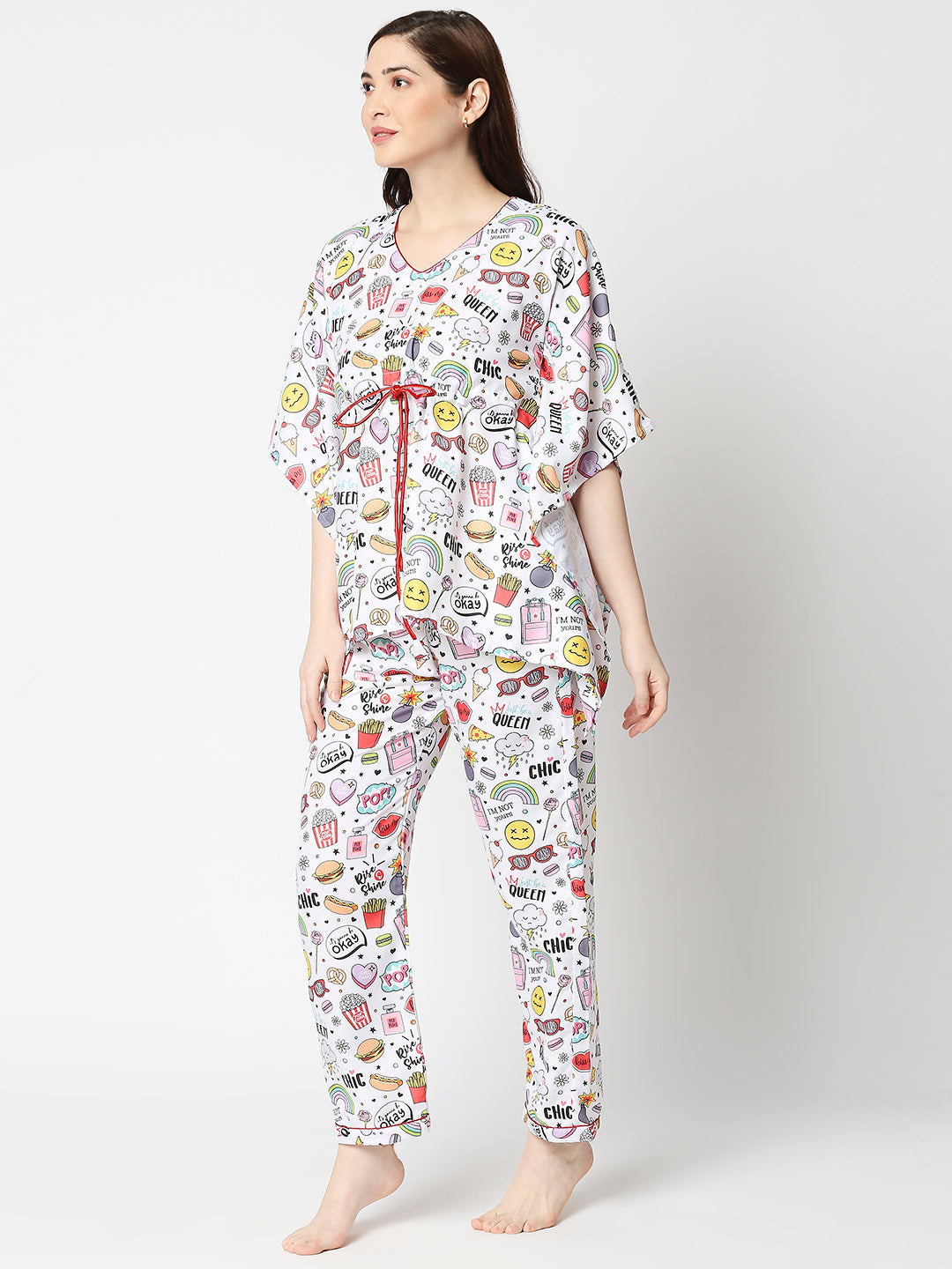 Pop Kaftan Pj Set - Cotton Rayon Pj Set in Kaftan Style