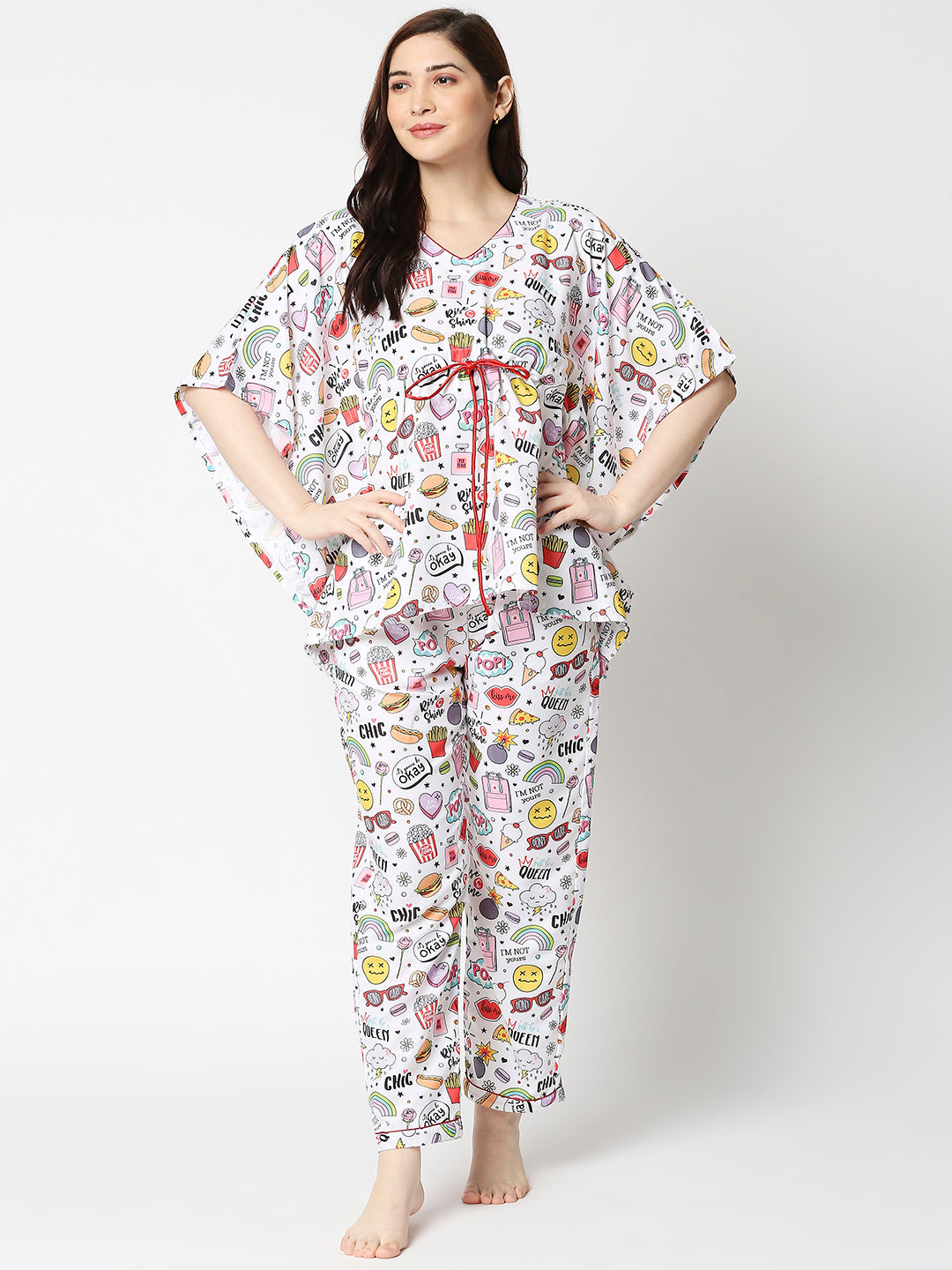 Pop Kaftan Pj Set - Cotton Rayon Pj Set in Kaftan Style