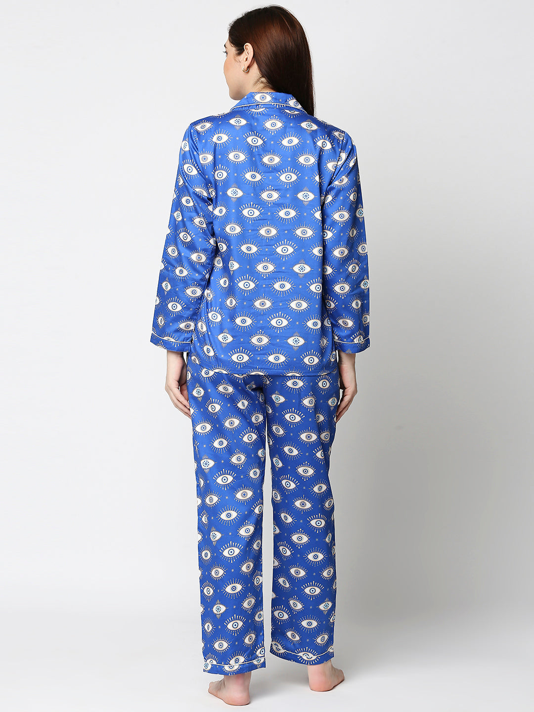 Nazar Button Down Pj Set - Pure Cotton Pj Set with Notched Collar