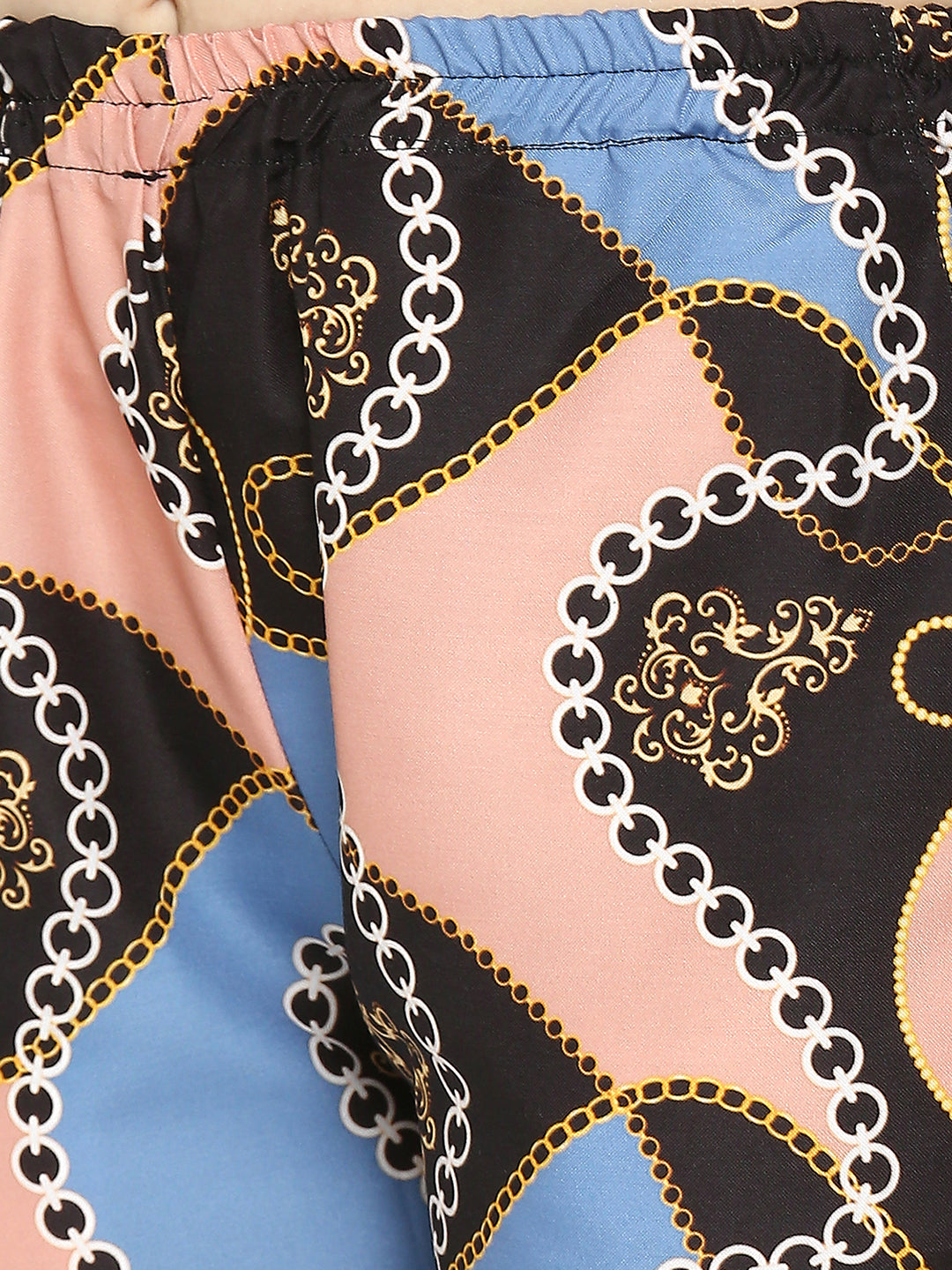 Gold Baroque Kaftan Pj Set - Cotton Rayon Pj Set in Kaftan Style