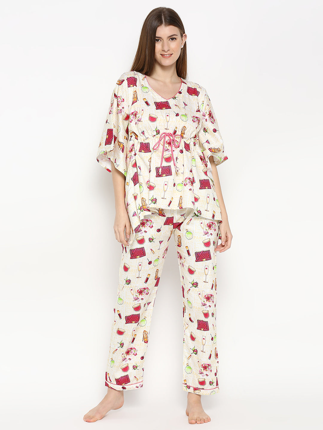 Date Night Kaftan Pj Set - Pure Cotton Pj Set in Kaftan Style