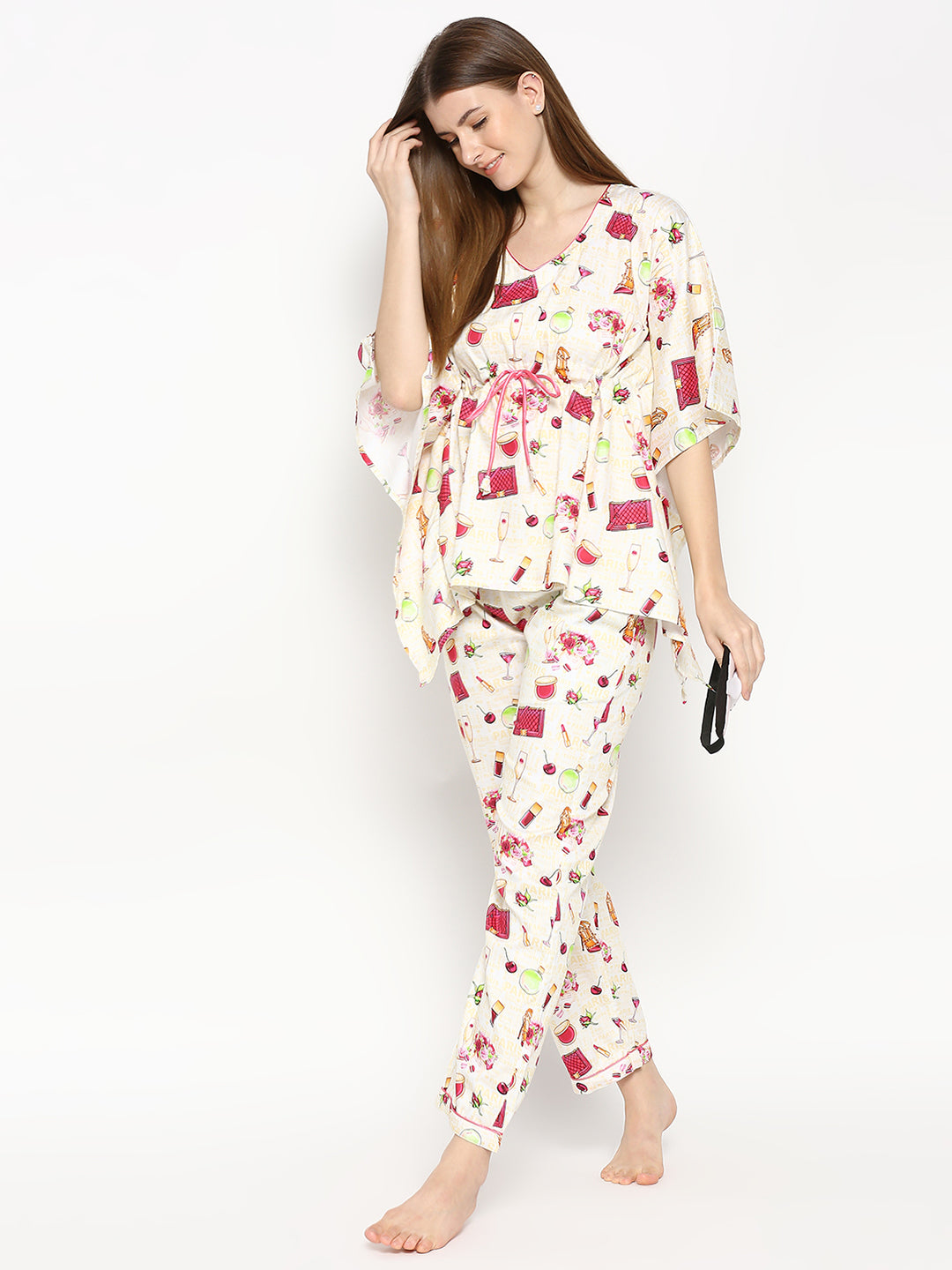 Date Night Kaftan Pj Set - Pure Cotton Pj Set in Kaftan Style