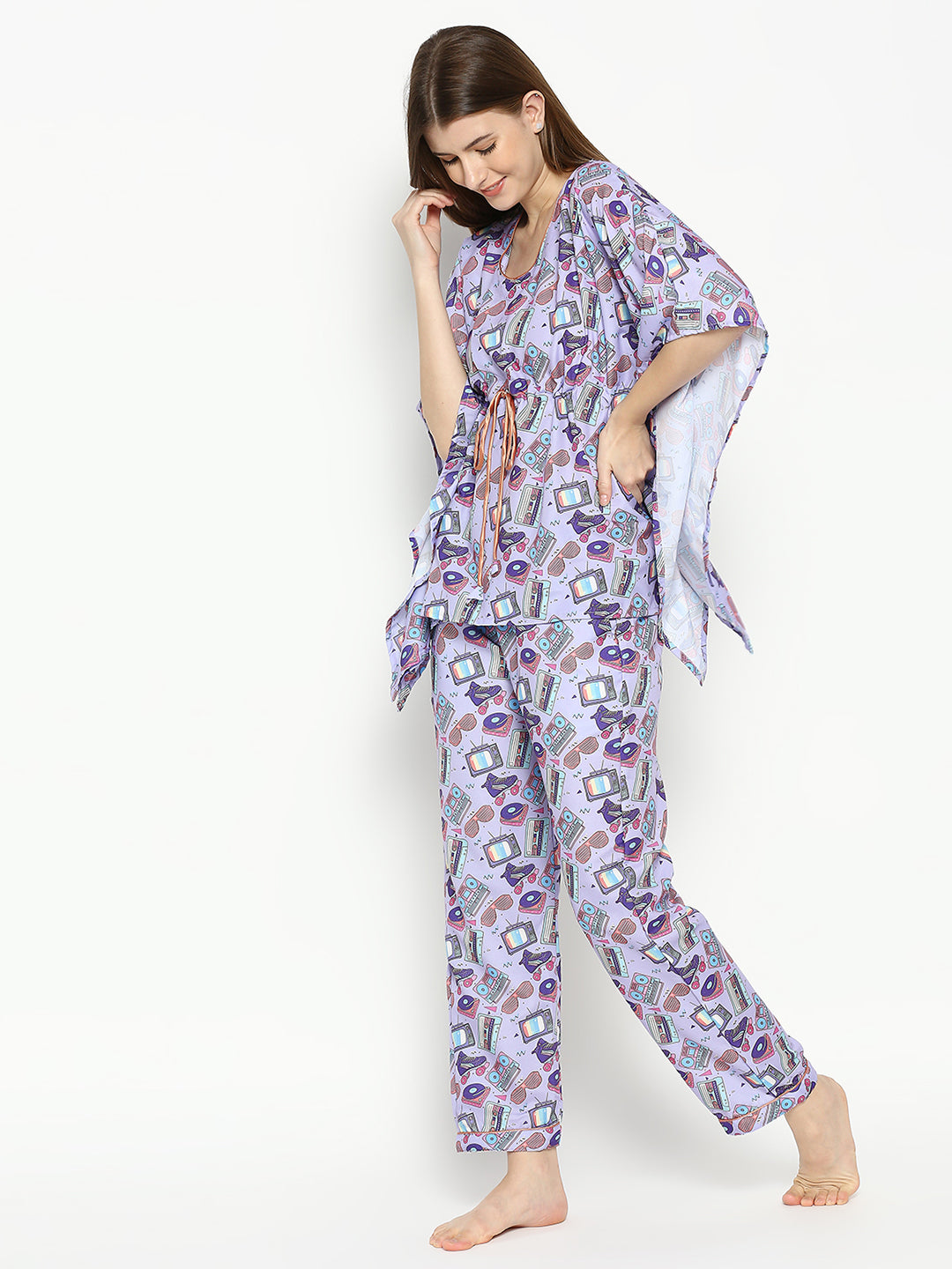Retro Rage Kaftan Pj Set - Cotton Rayon Pj Set in Kaftan Style