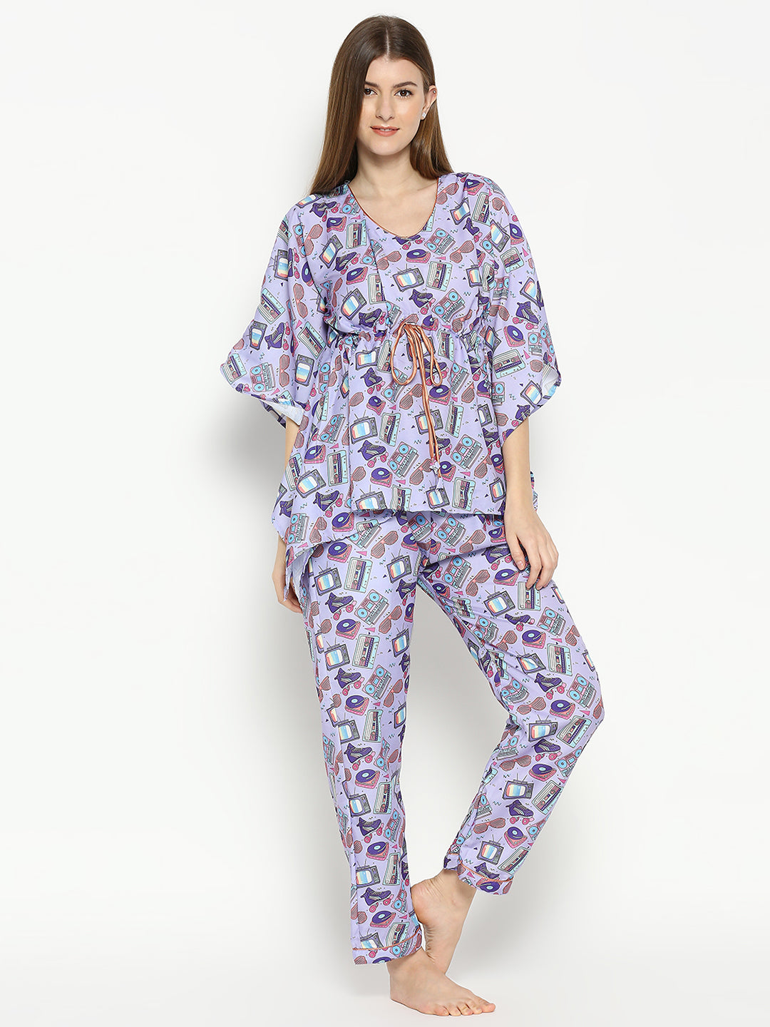 Retro Rage Kaftan Pj Set - Cotton Rayon Pj Set in Kaftan Style