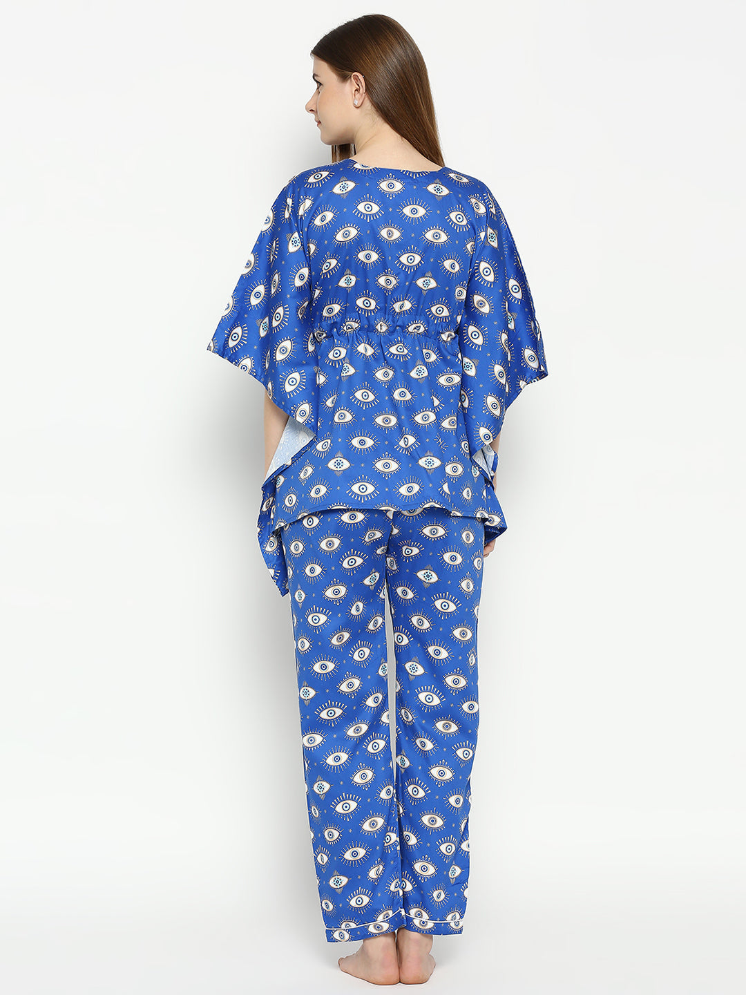 Nazar Maternity Kaftan Pj Set - Pure Cotton Pj Set in Kaftan Style with Single Invisible Zip for Feeding