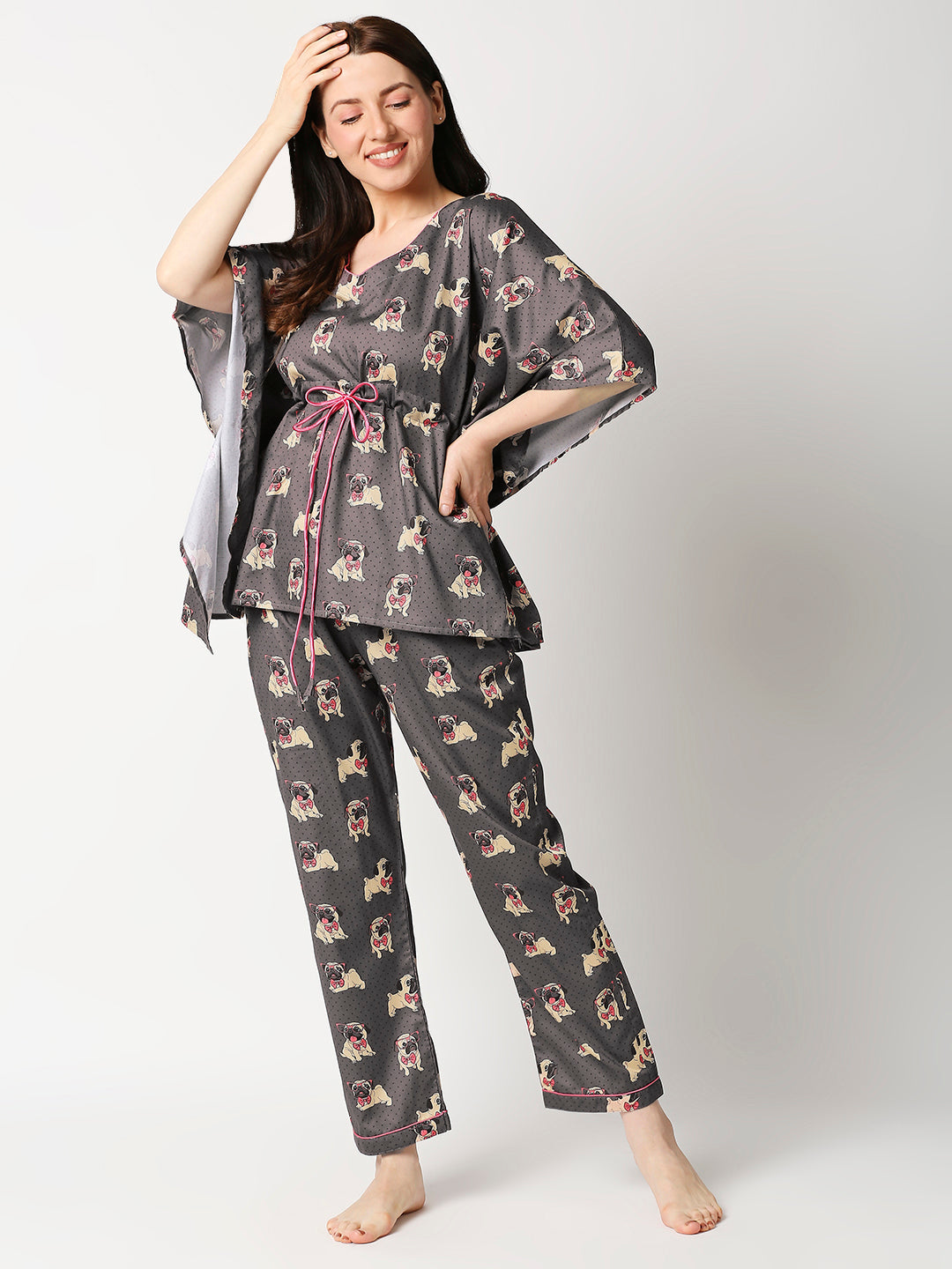 Pug Life Kaftan Pj Set - Pure Cotton Pj Set in Kaftan Style