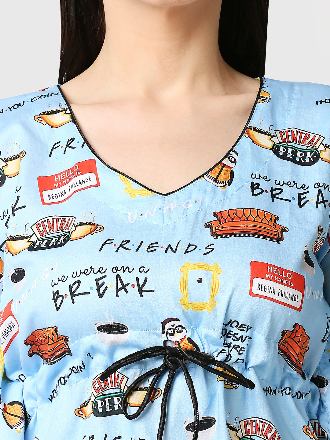 Friends Kaftan Pj Set - Pure Cotton Pj Set in Kaftan Style