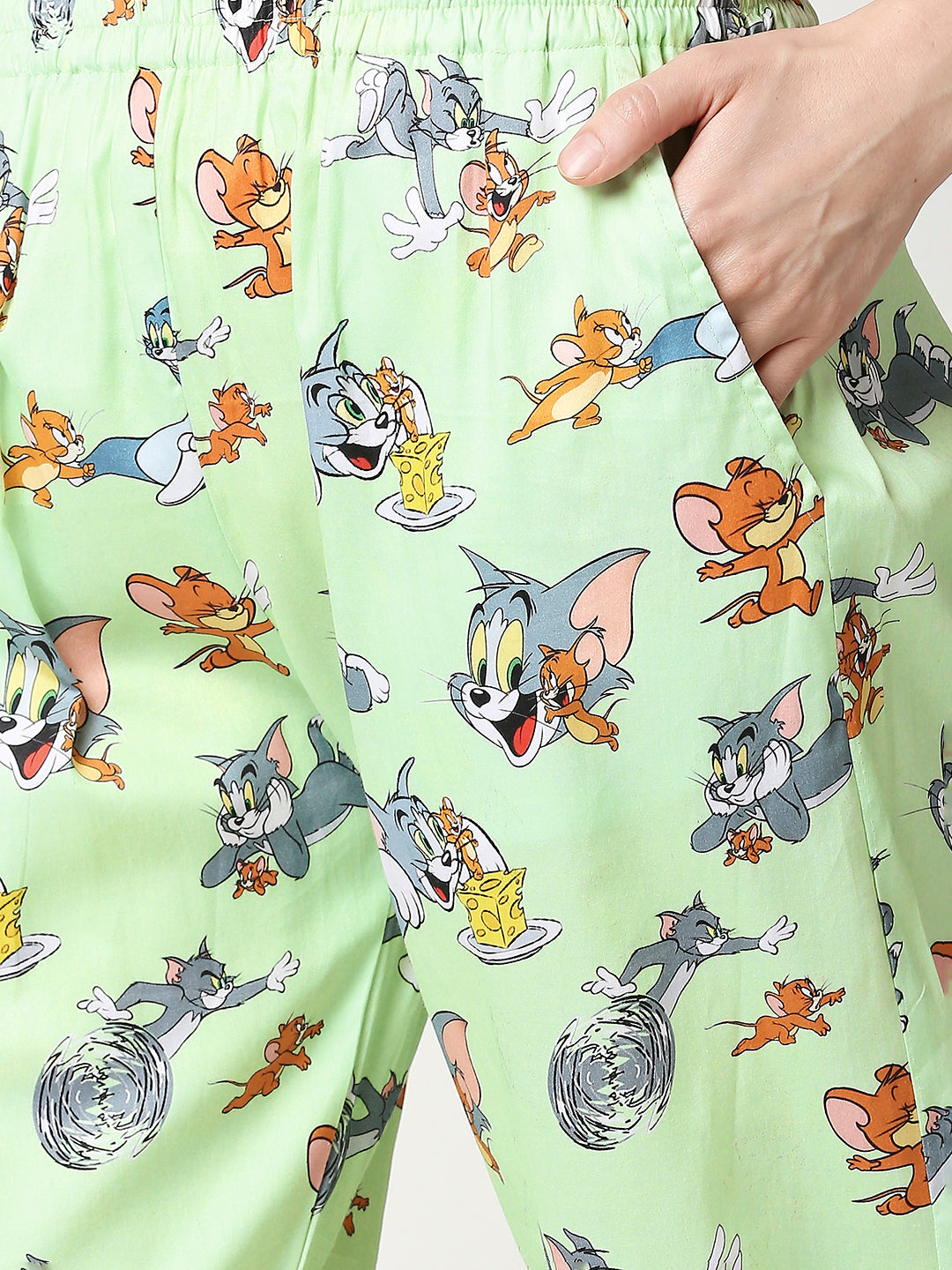 Tom & Jerry Button Down Pj Set - Pure Cotton Pj Set with Notched Collar
