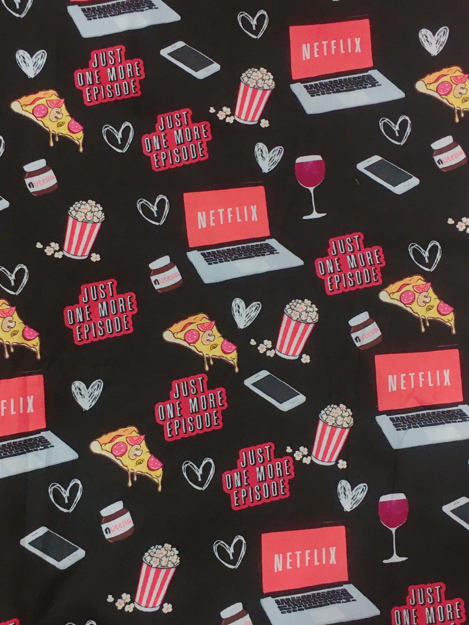 Netflix & Chill Maternity Pj Set - Pure Cotton Pj Set in Round Neck with 2 Invisible Zips for Feeding