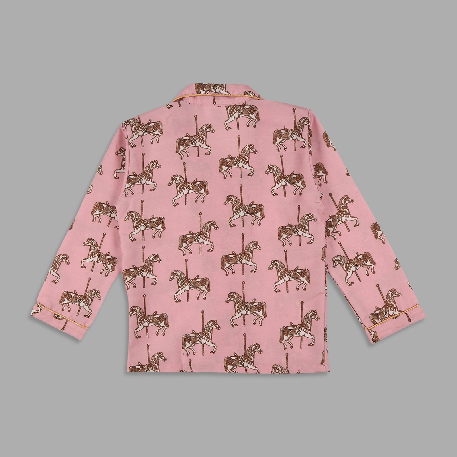 Royal Horse Kids Pj Set - Cotton Rayon Pj Set with Notched Collar