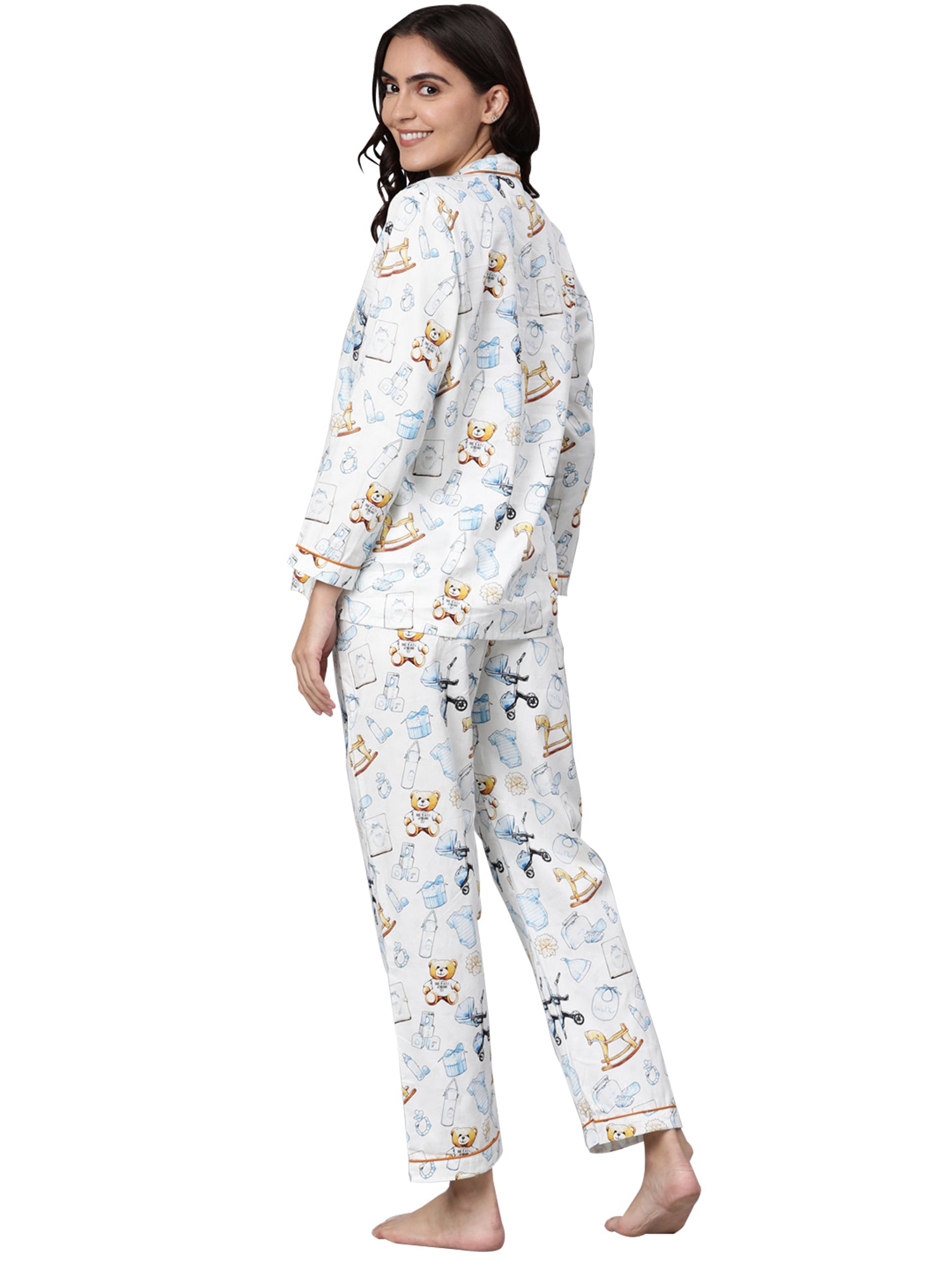 Baby Dior Button Down Pj Set - Pure Cotton Pj Set with Notched Collar