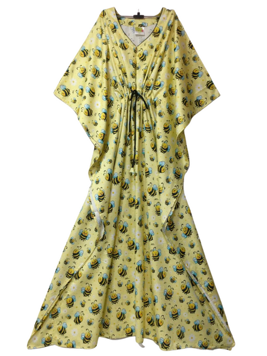 Bumblebee Kaftan Gown - Pure Cotton Full Length Gown in Kaftan Style