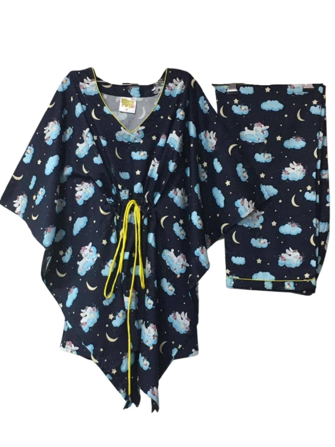 Bunny in the Cloud Kaftan Pj Set - Pure Cotton Pj Set in Kaftan Style