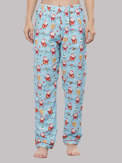 Secret Santa Button Down Pj Set - Cotton Rayon Pj Set with Notched Collar
